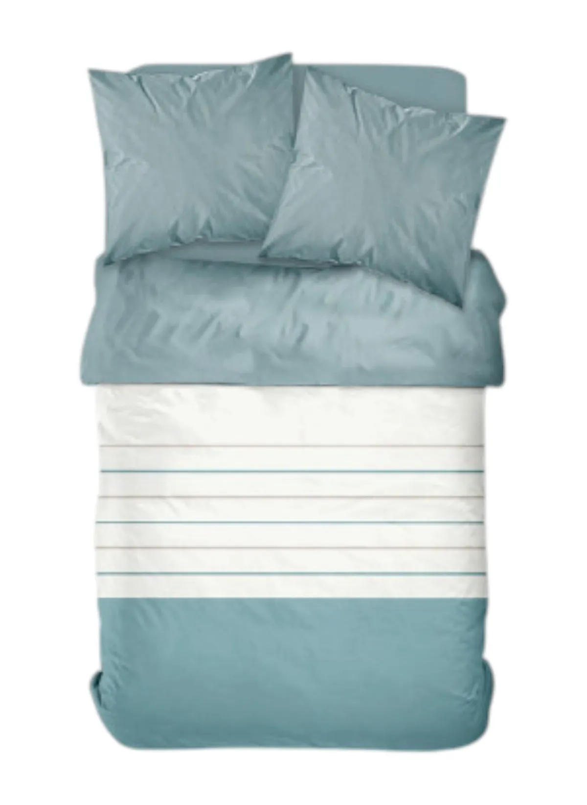 Parure de lit imprimé en coton Bleu SEA SIDE