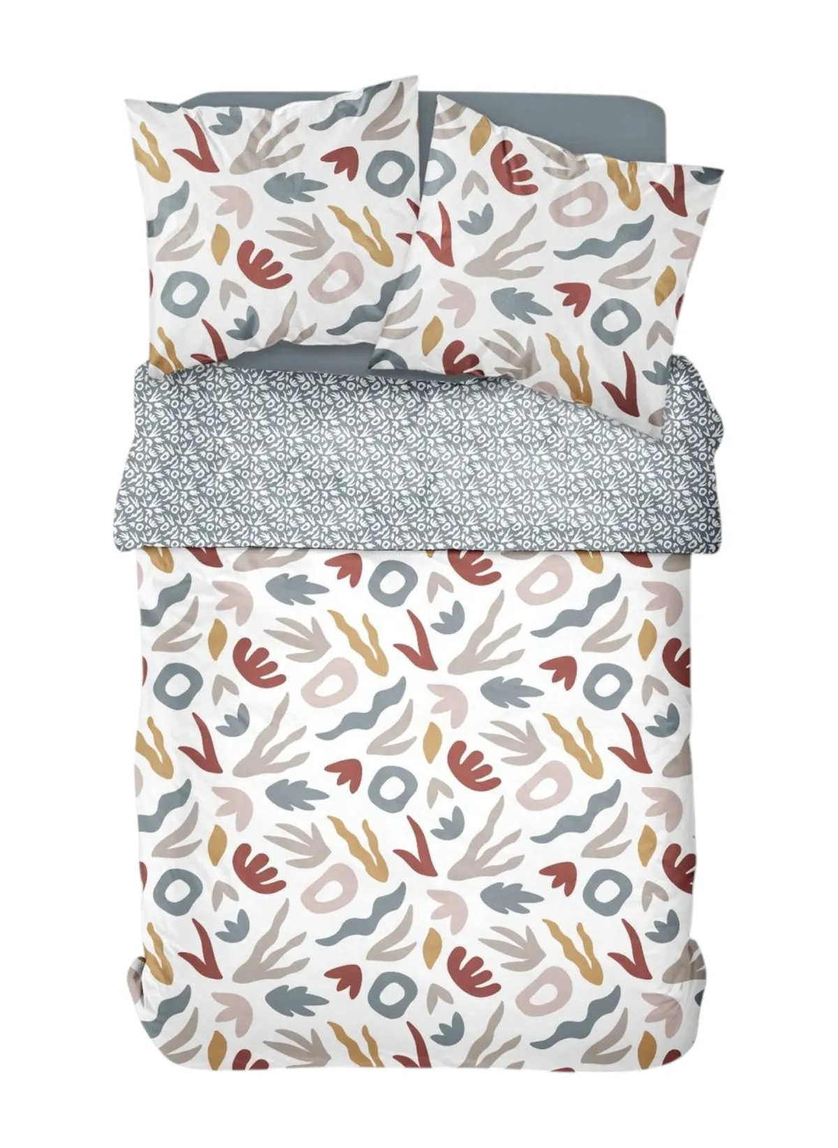 Parure de lit imprimé en coton Blanc SUNSHINE GASTON