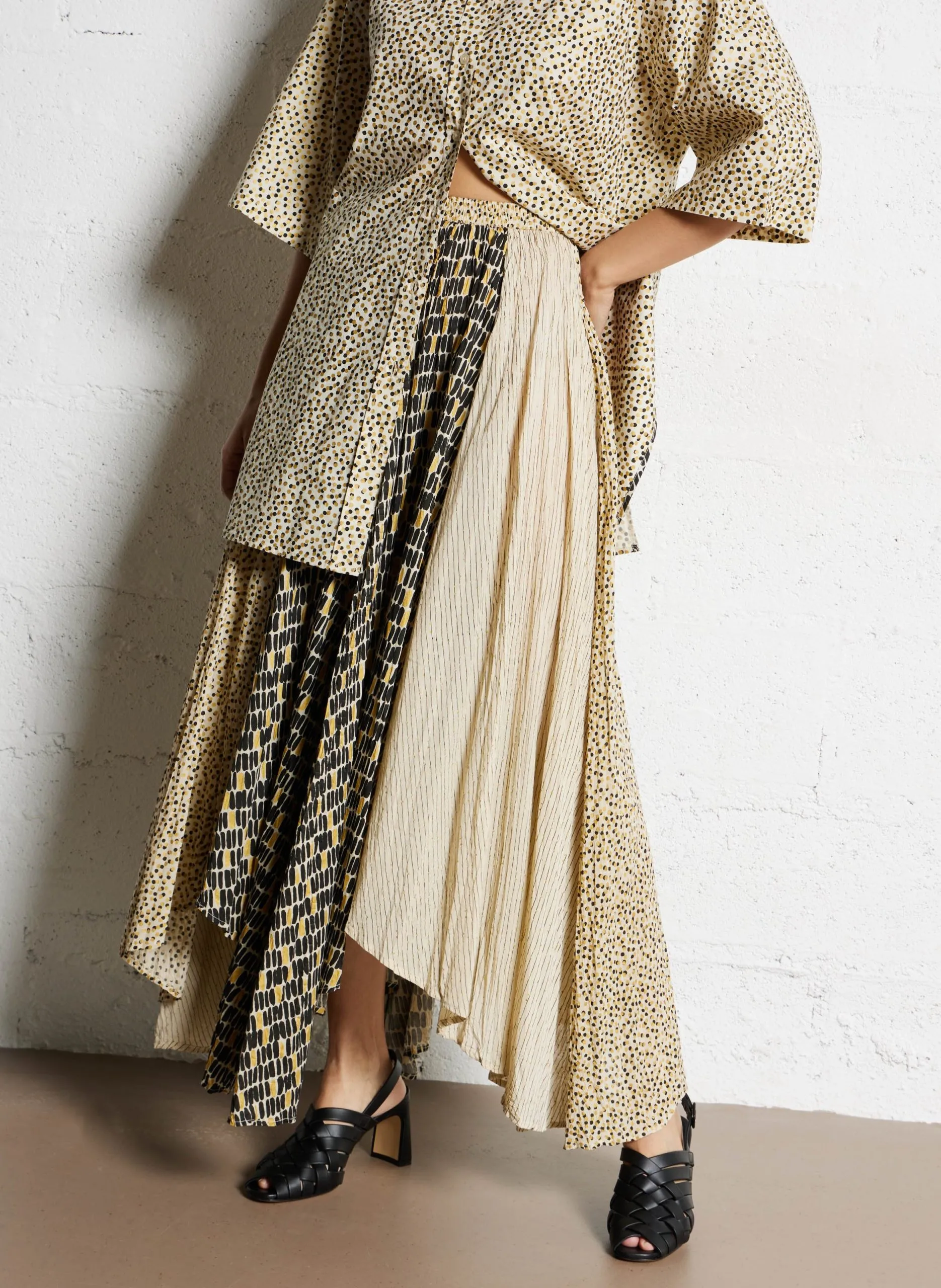 Jupe longue en coton imprimé Multicolore SULTAN