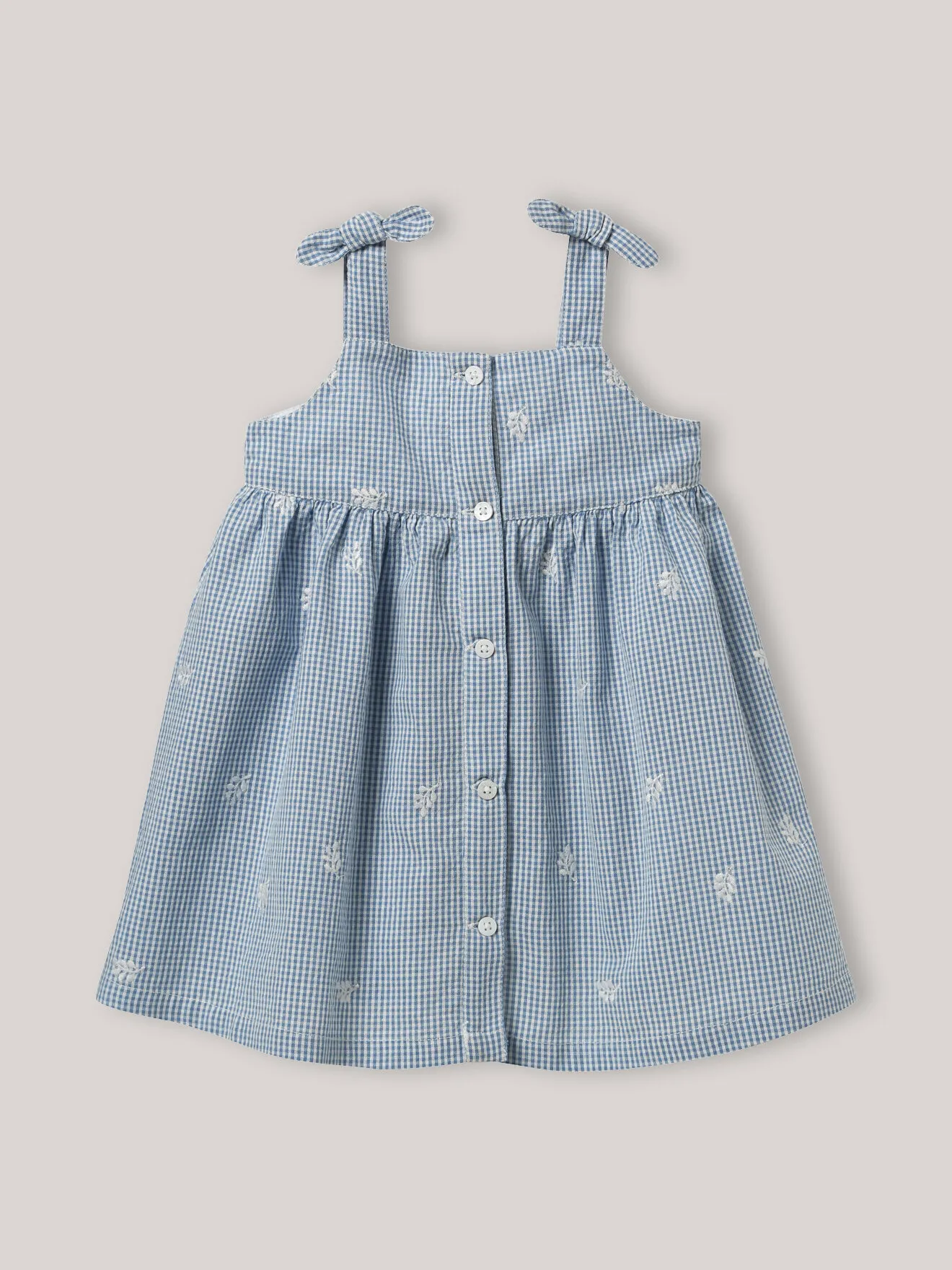 Robe vichy brodée Bleu