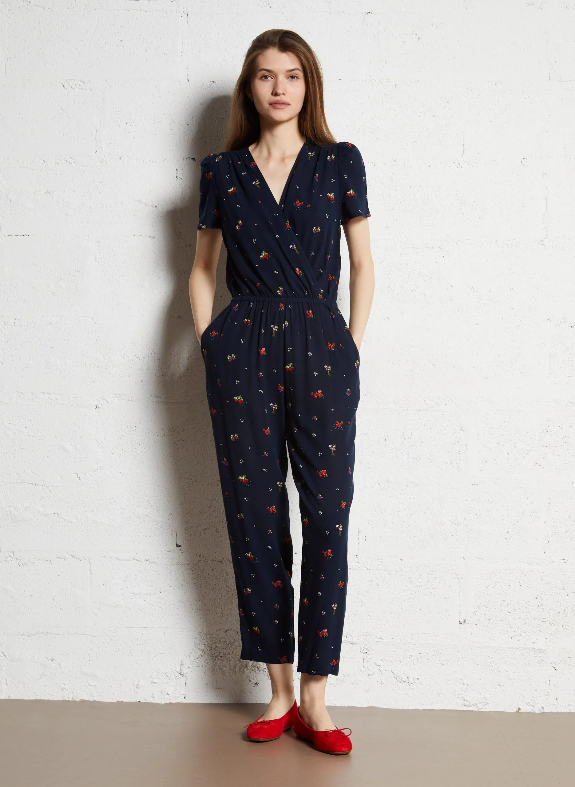 Combi pantalon imprimée Bleu EMILIONE