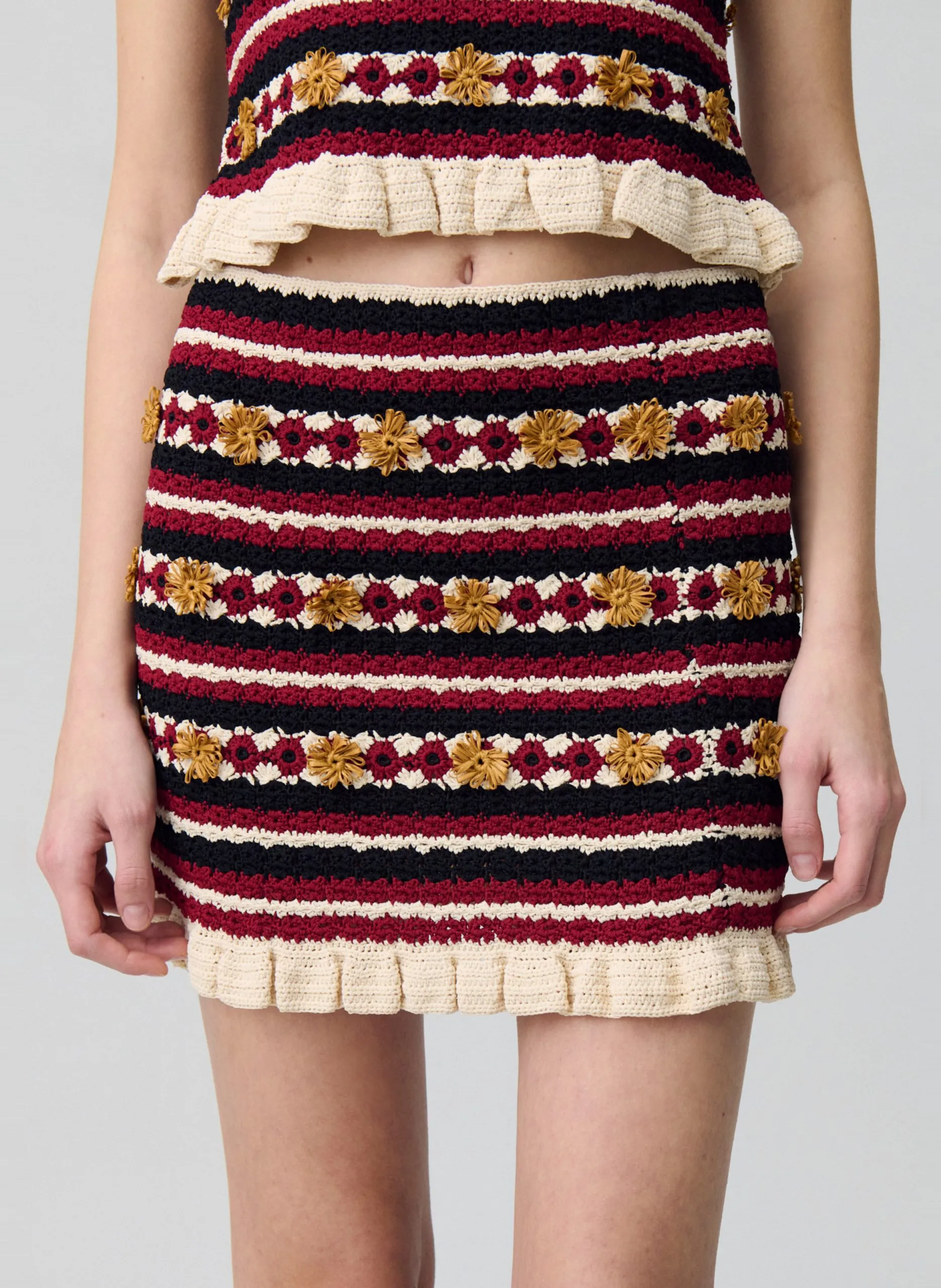 Mini jupe à rayures Multicolore