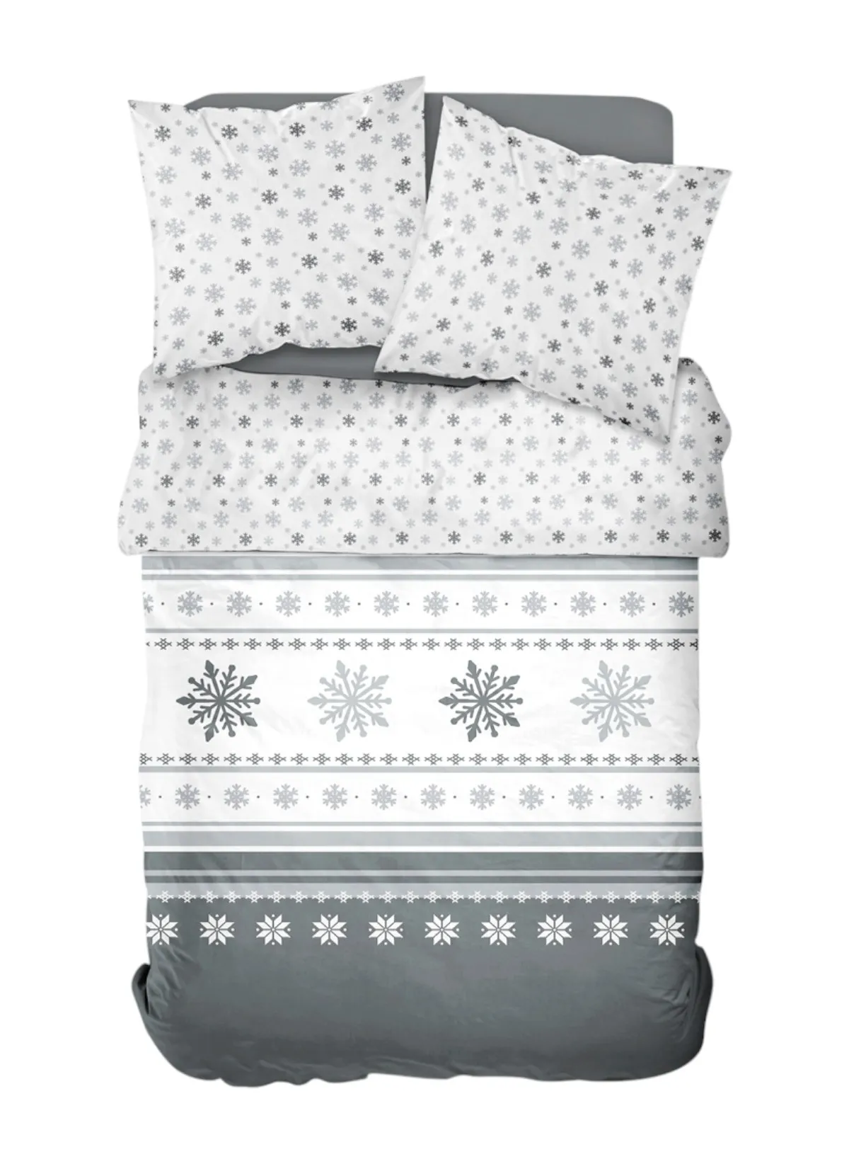 Parure de lit imprimé en coton Blanc FLANELLE