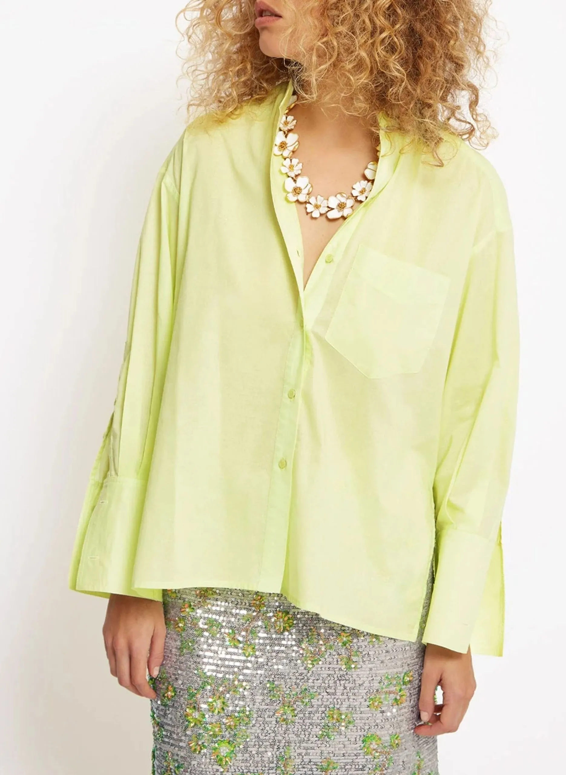 Chemise droite boutonnée Vert PIPO