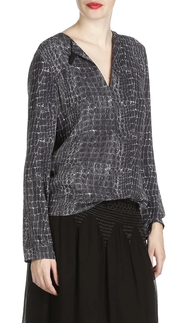 Top Natéo imprimé Gris