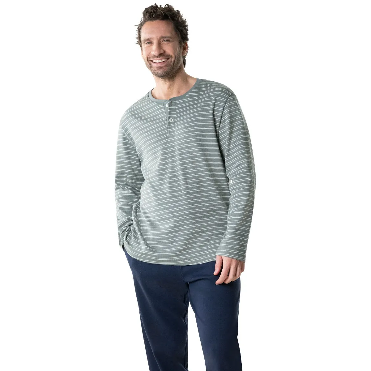 Pyjama long homme interlock eminence Vert