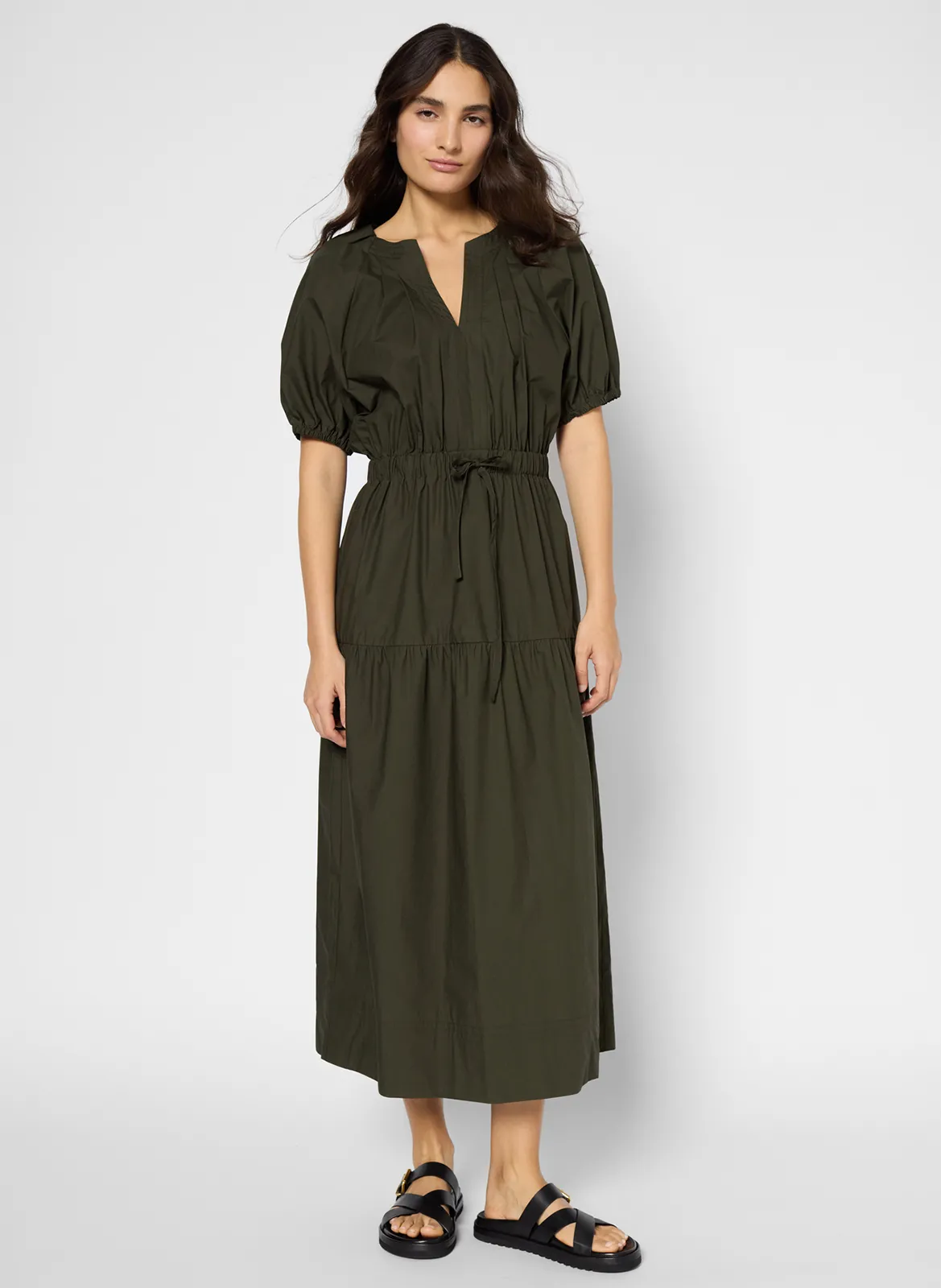 Robe longue en coton Kaki PURITY