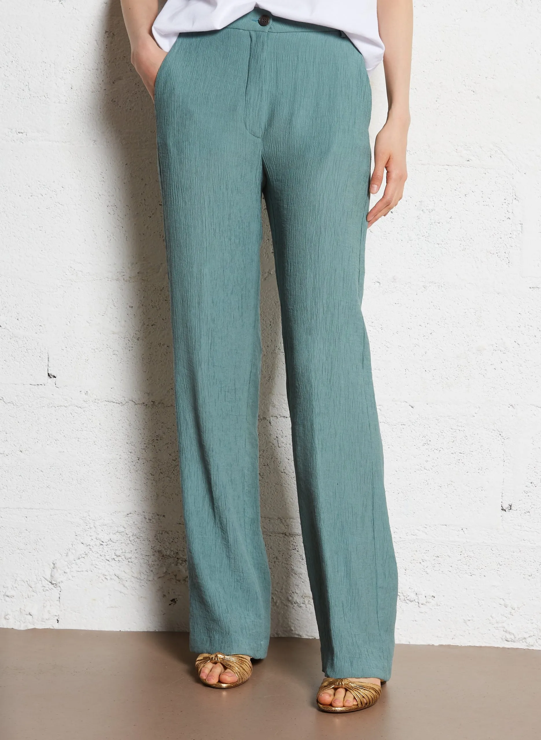 Pantalon droit Vert POSITANO