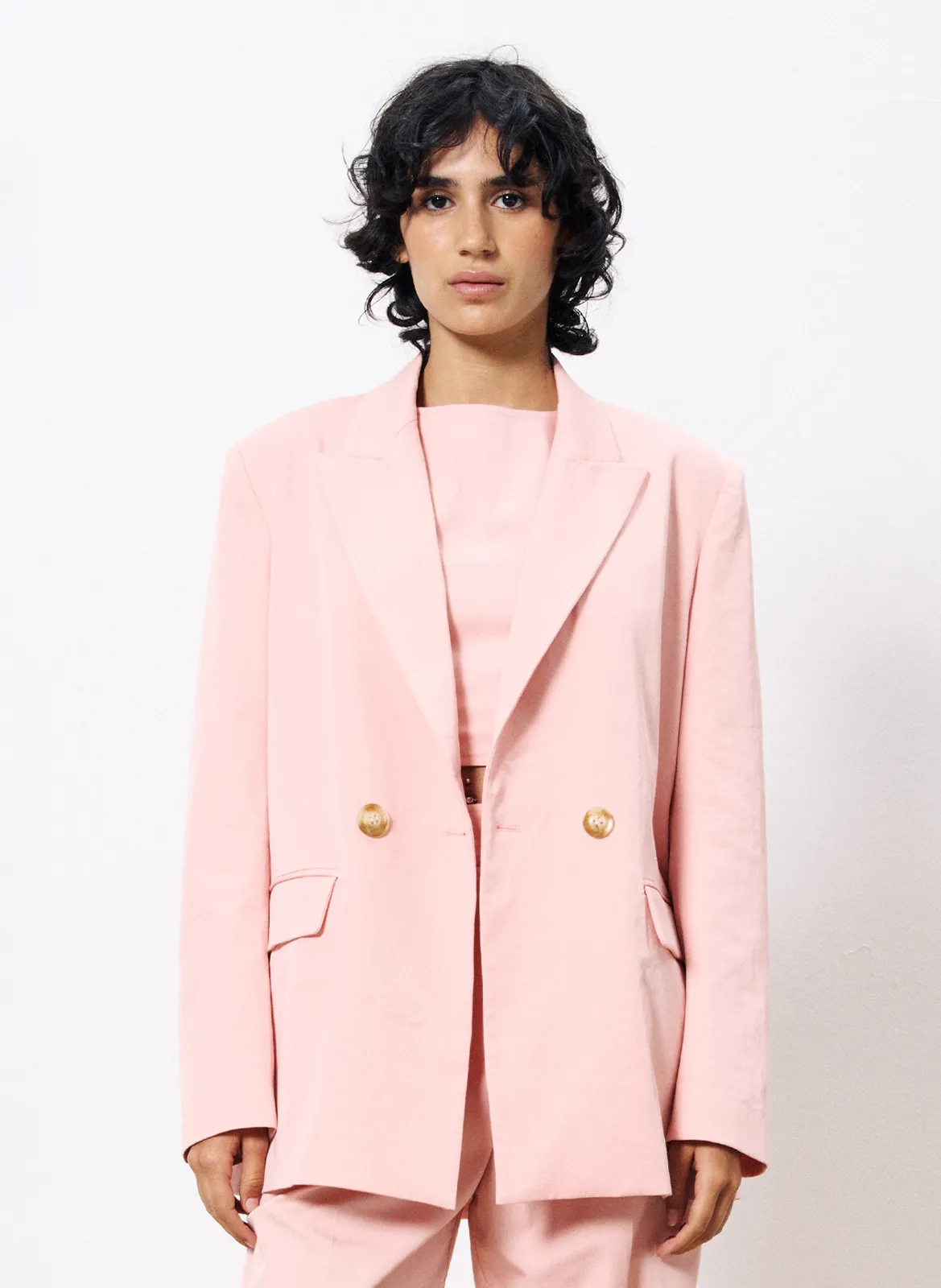 Veste de tailleur droite Rose GARANCE