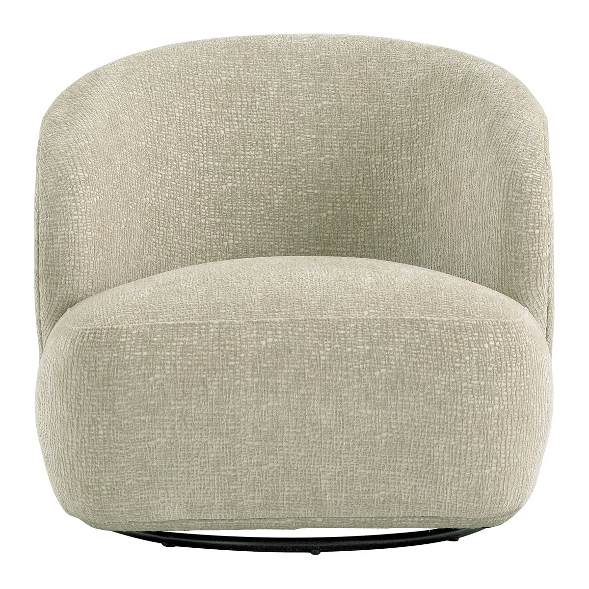 Fauteuil tournant en tissu jacquard de velours Beige