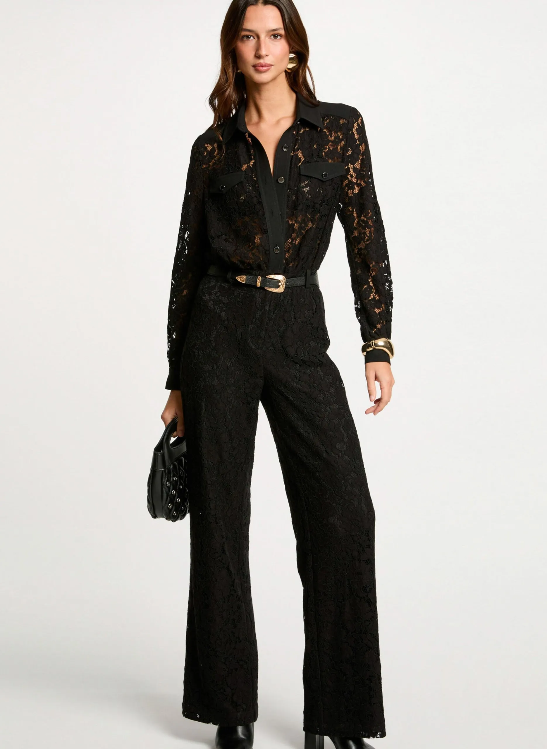 Combinaison en dentelle Marron 251-PIOU