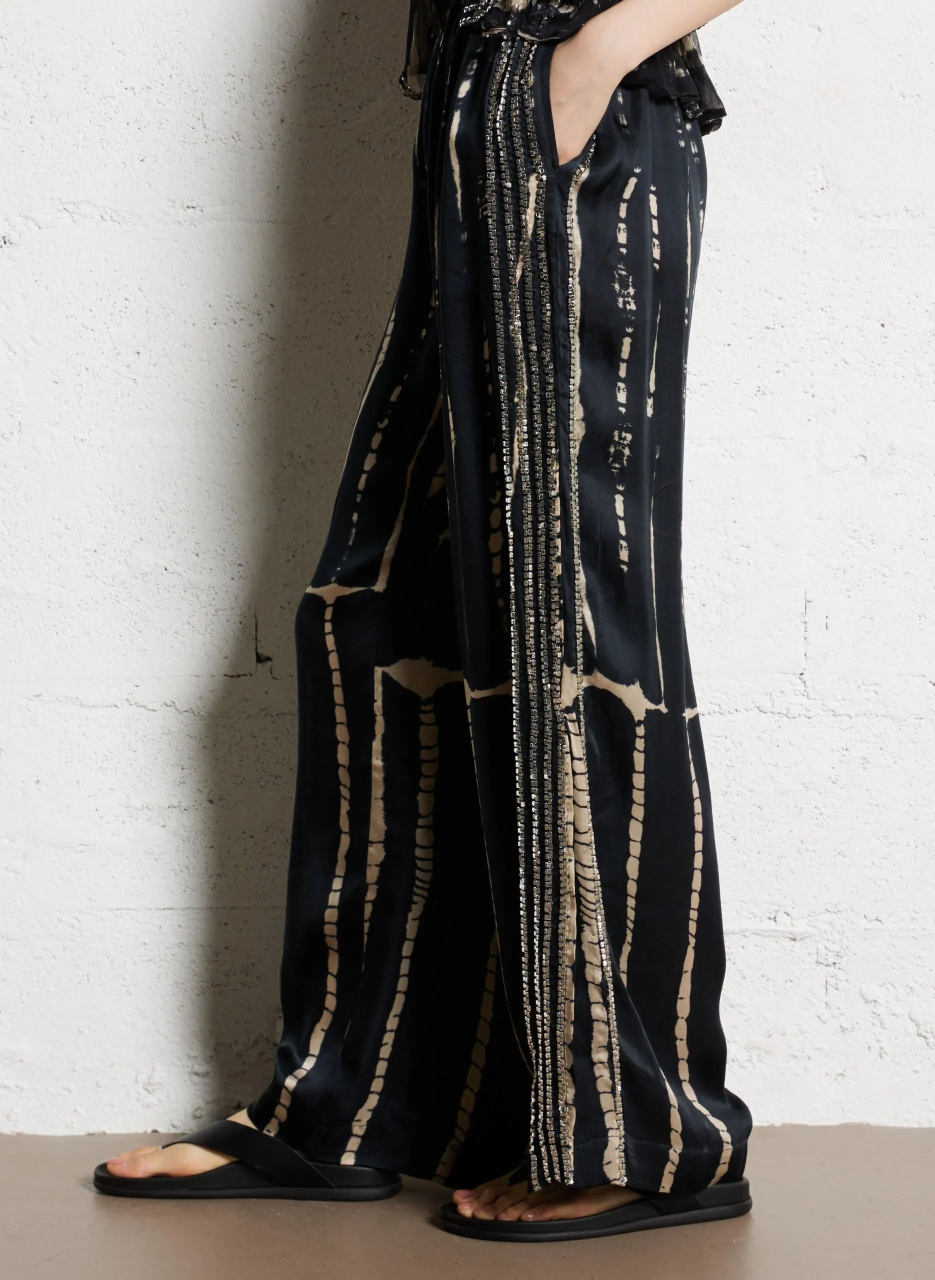 Pantalon large fluide Noir DOOM