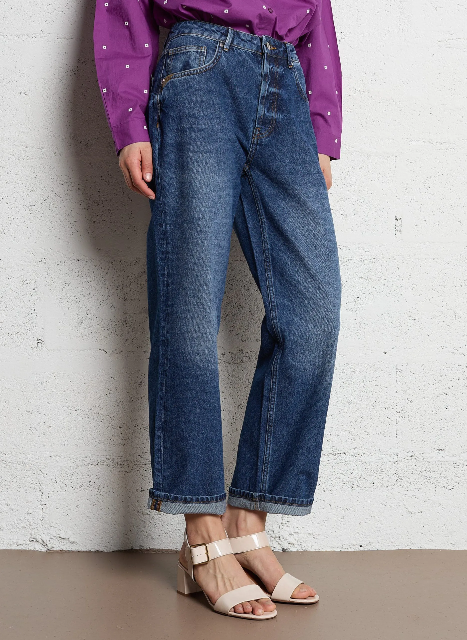 Jean boyfriend en coton Bleu PALMA