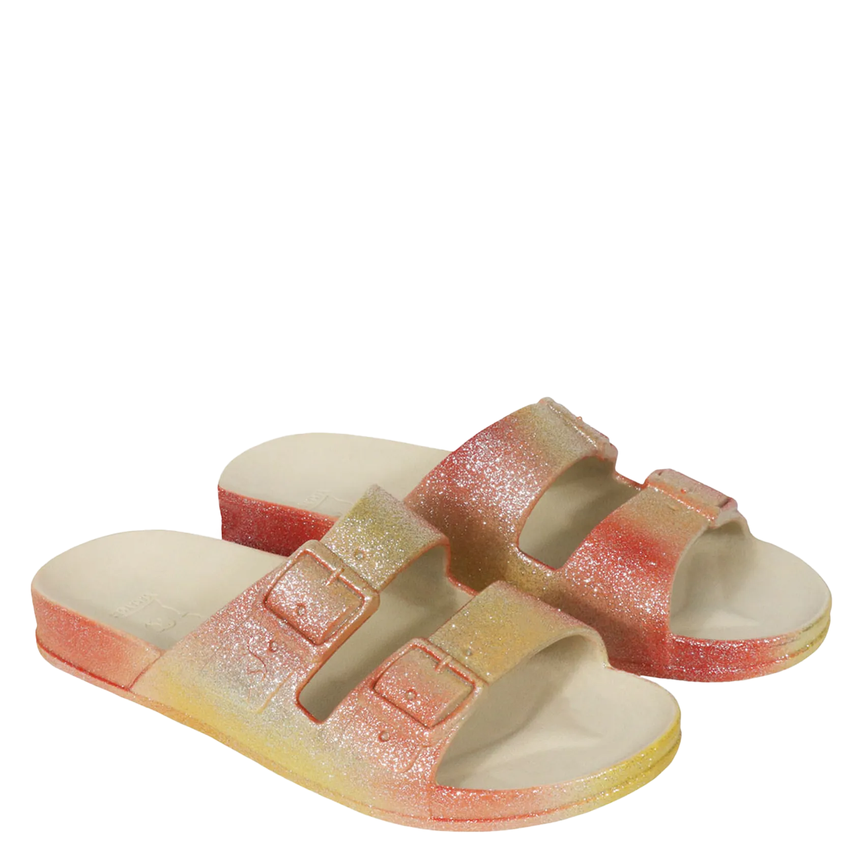 Sandales plates pailletées à brides Rouge SEREIA