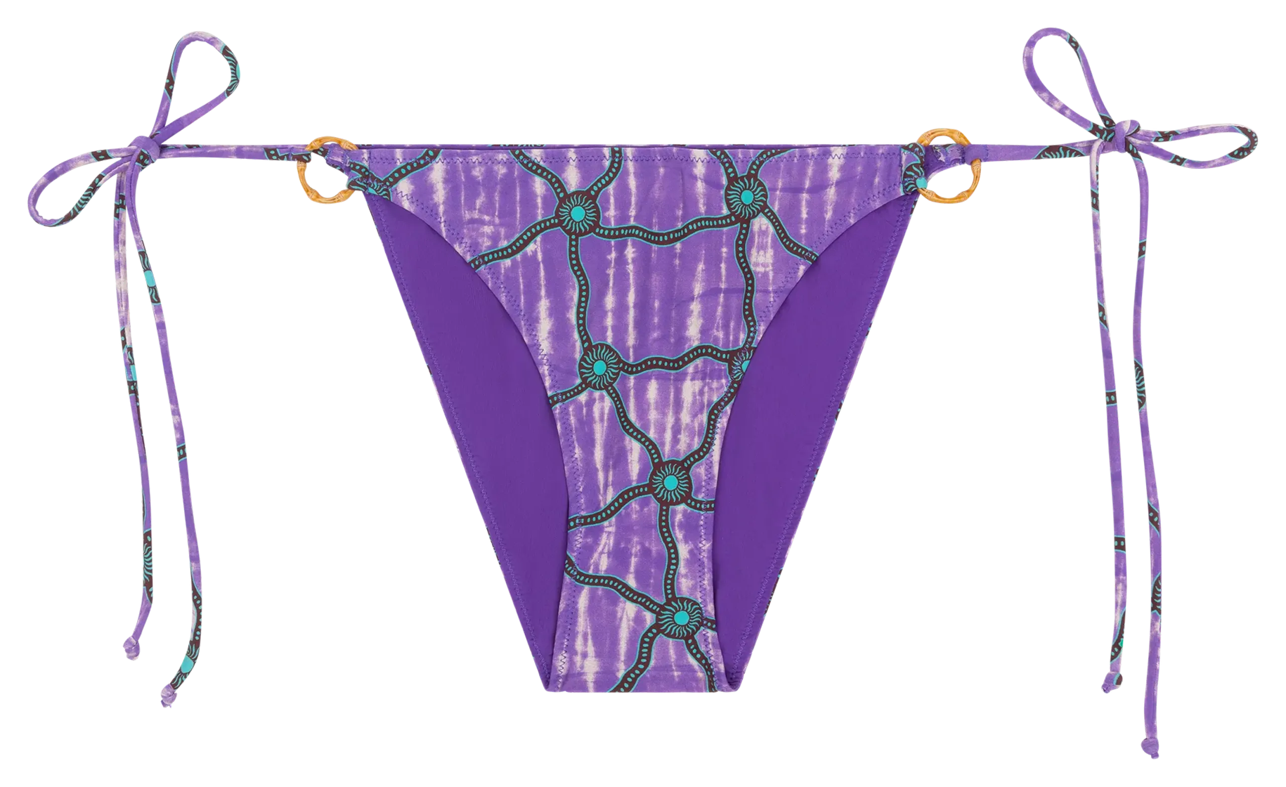 Culotte de bain imprimée en fibres recyclées mélangées Violet TINY