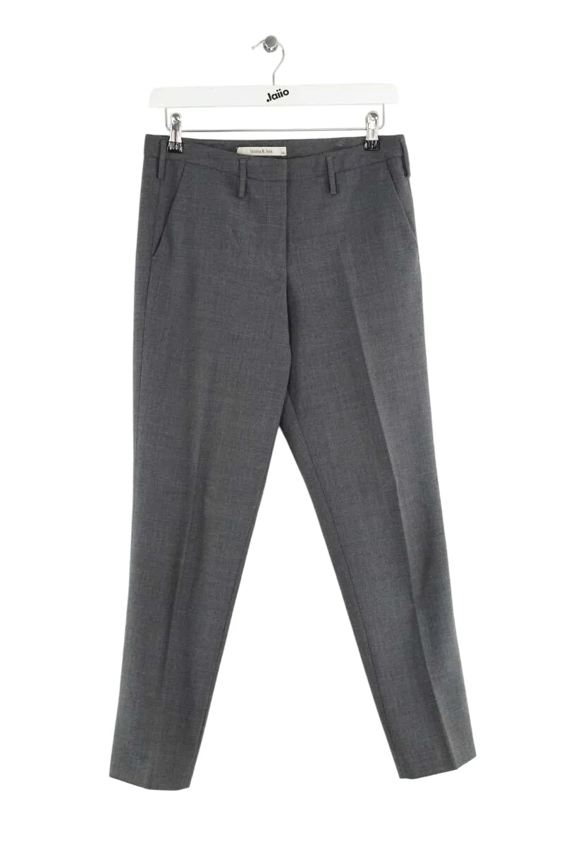 Pantalon slim en laine Gris