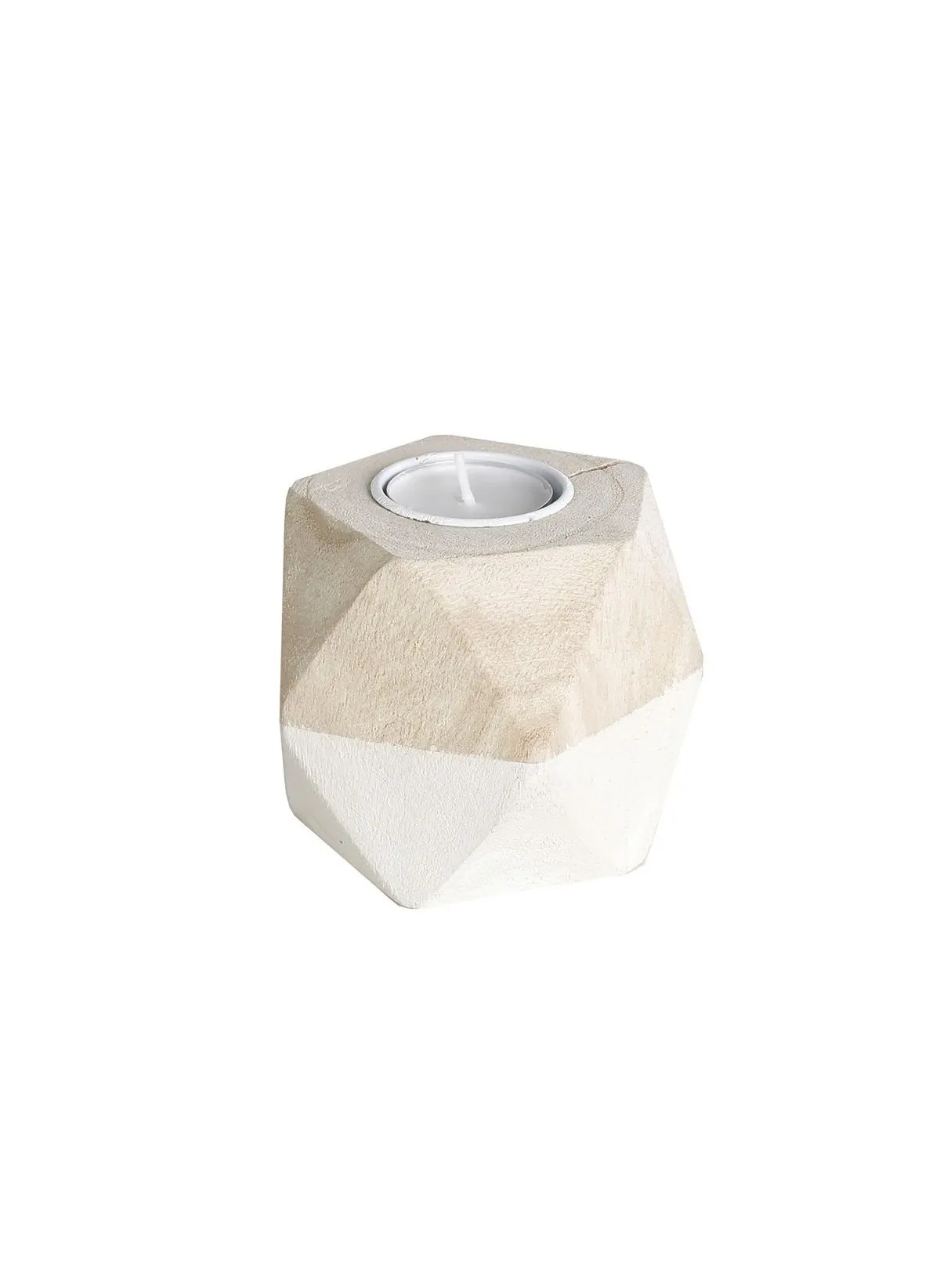 Bougeoir origami en bois Blanc SIMPLICITY