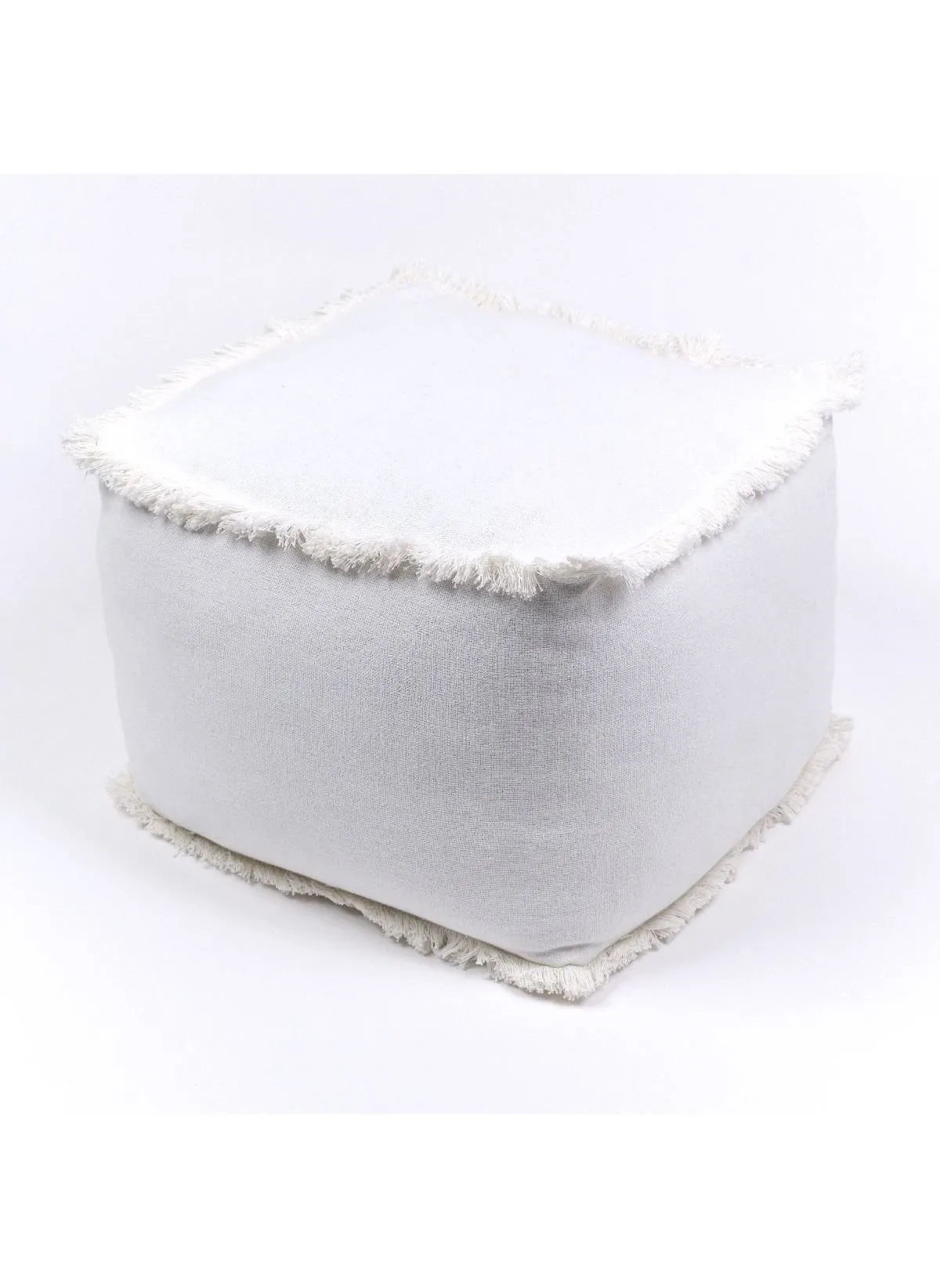 Pouf en coton Blanc INDIES