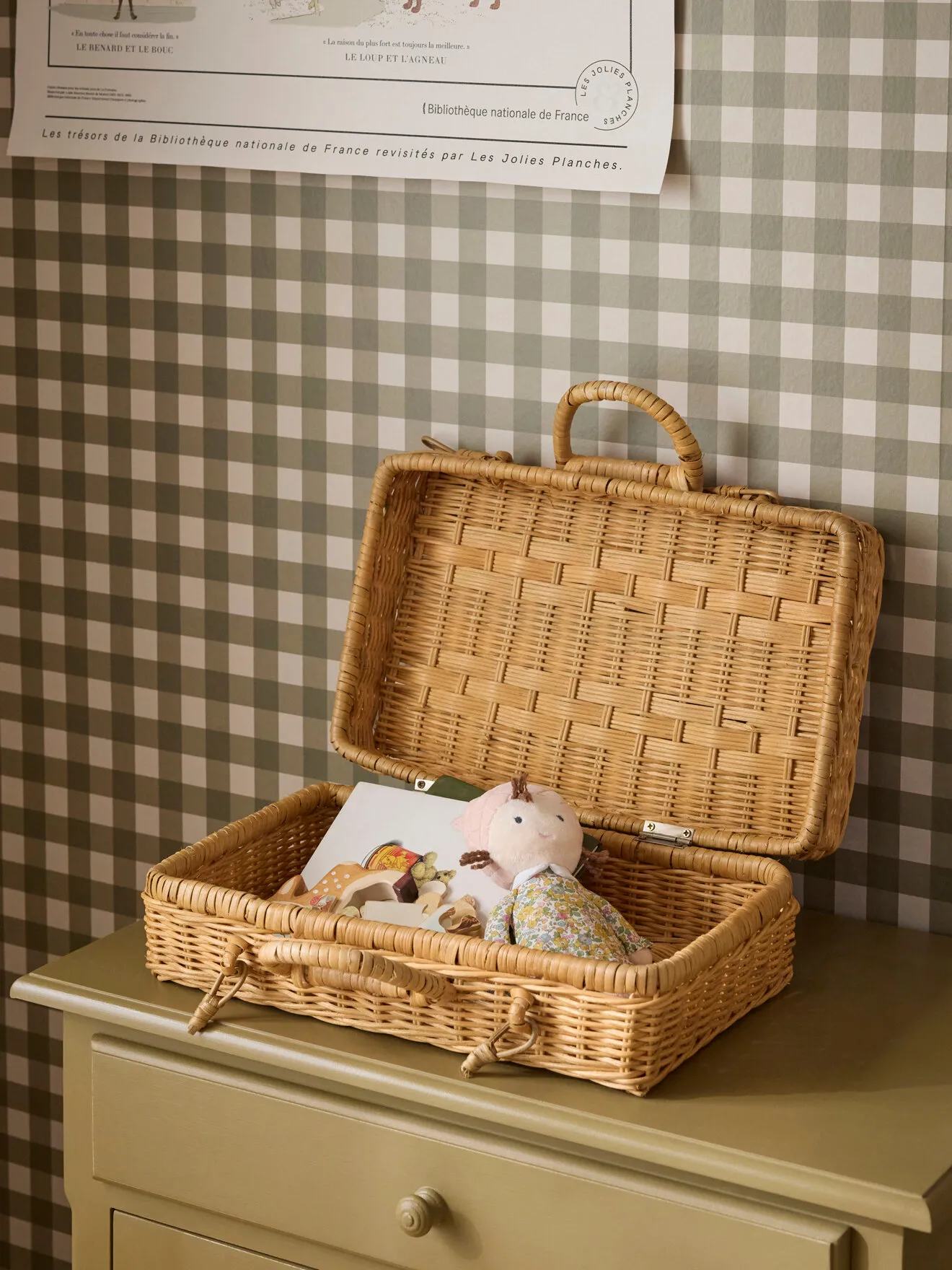 Valisette "lou" en rotin Marron