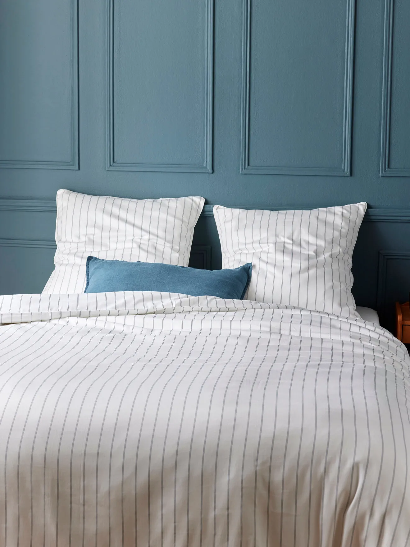 Housse de couette satin de coton "palace" Bleu