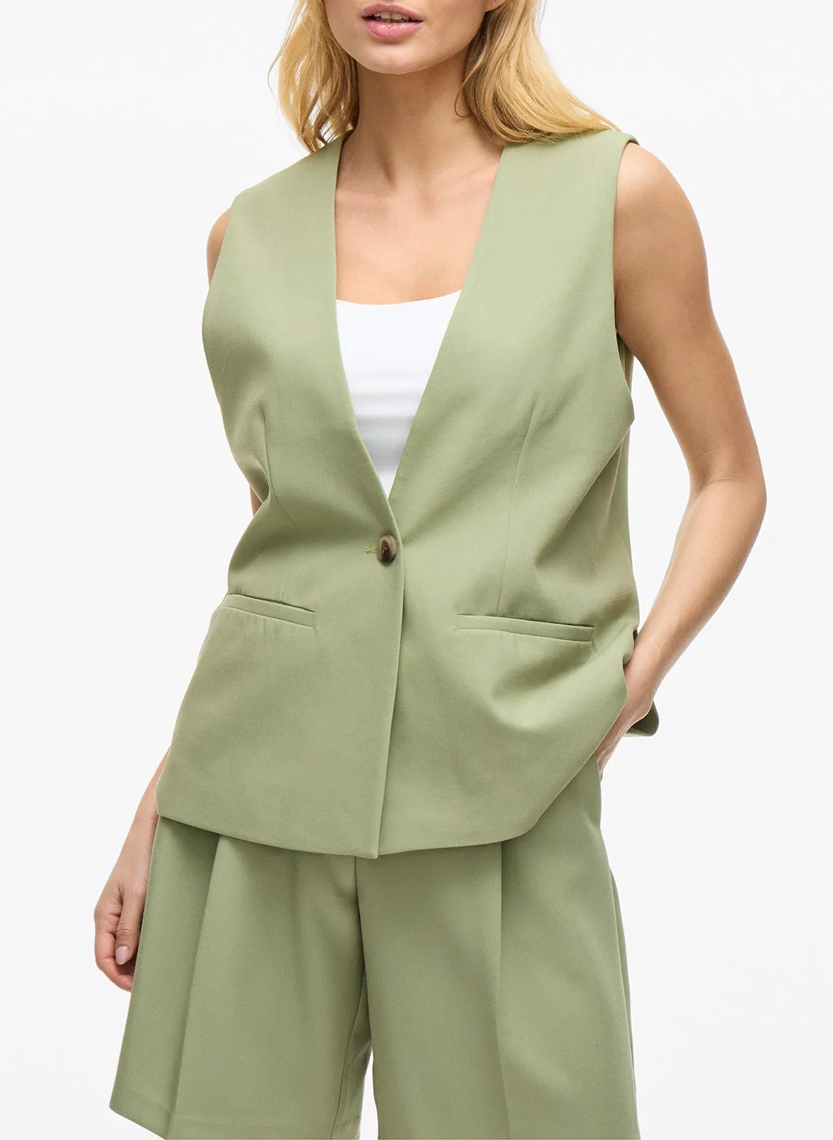 Gilet tailleur sans manches Vert