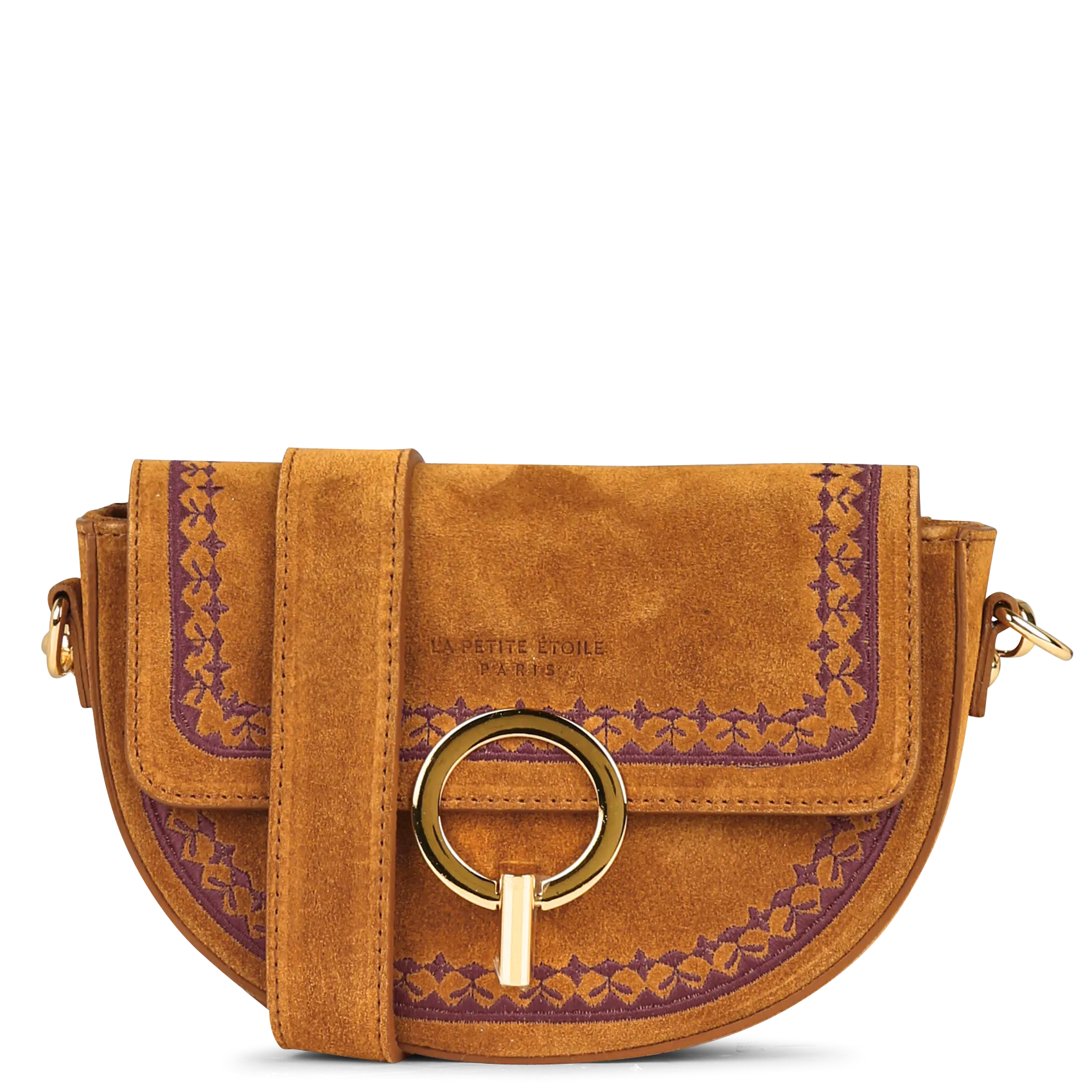 Sac bandoulière à anse amovible en cuir Marron JIM