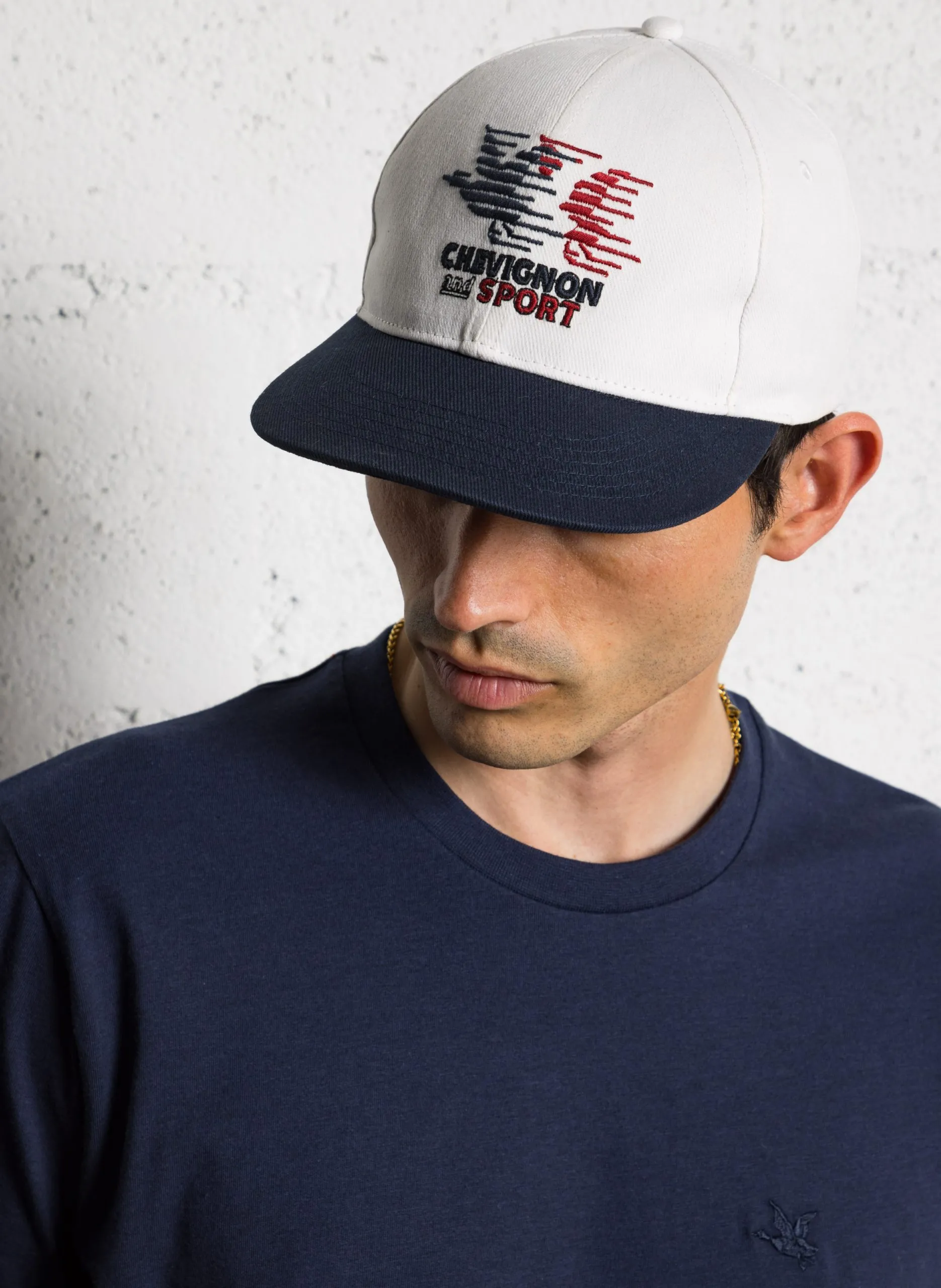 Casquette brodée en coton Blanc SPORTY