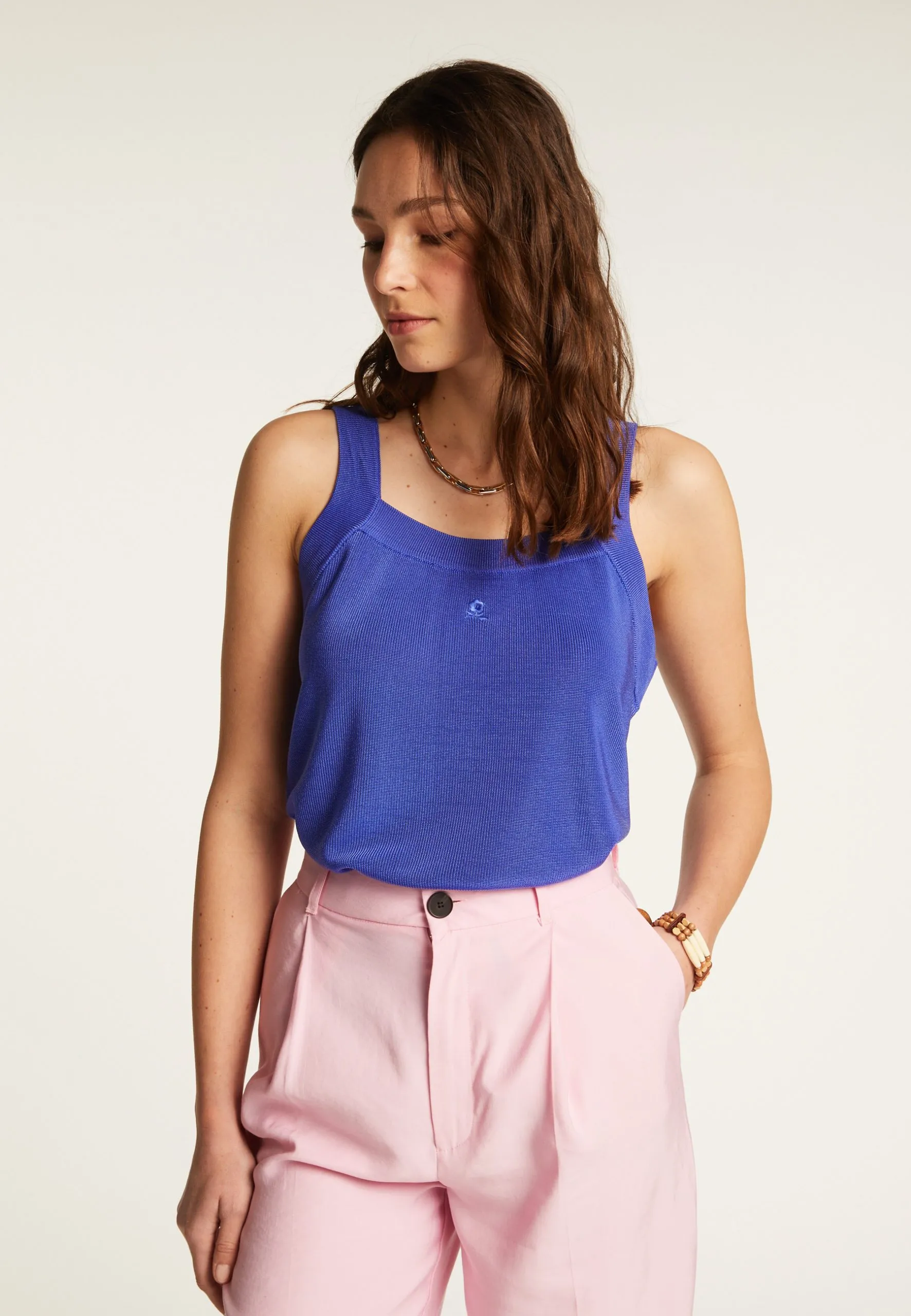 Débardeur en fil lumière Bleu DORIS