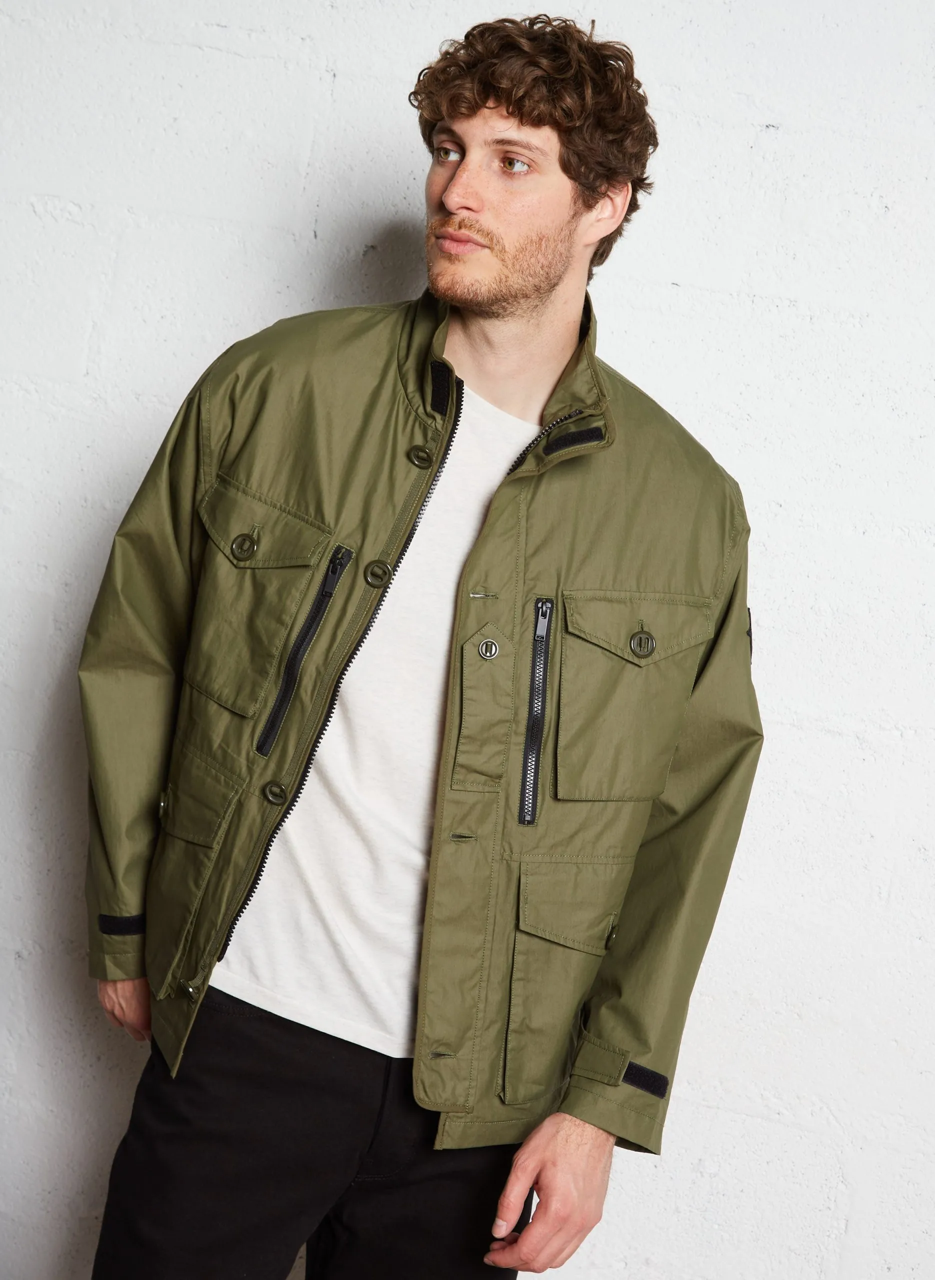 Parka droit en coton Kaki BRITISH