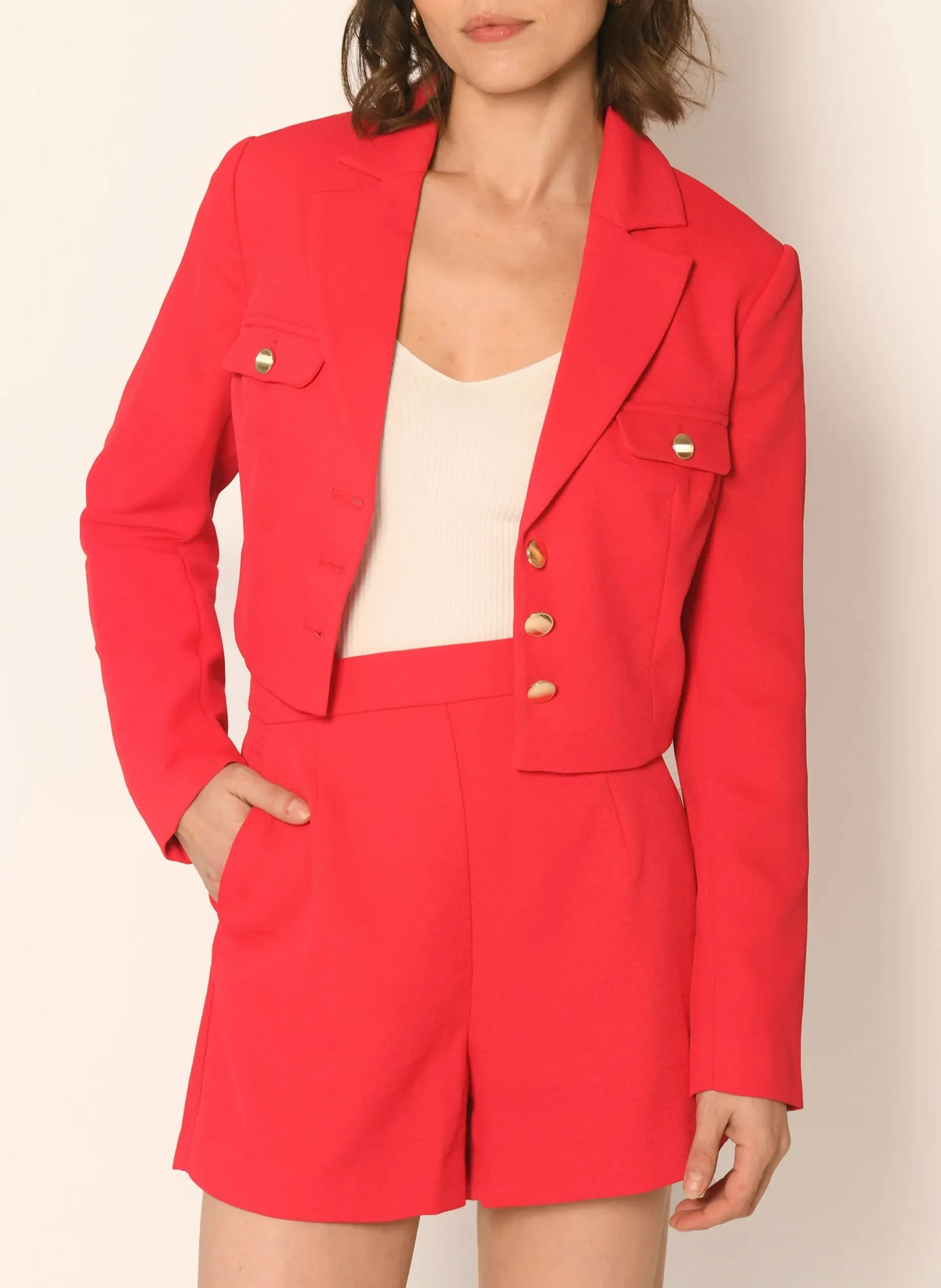 Veste de tailleur courte Rouge ALBA