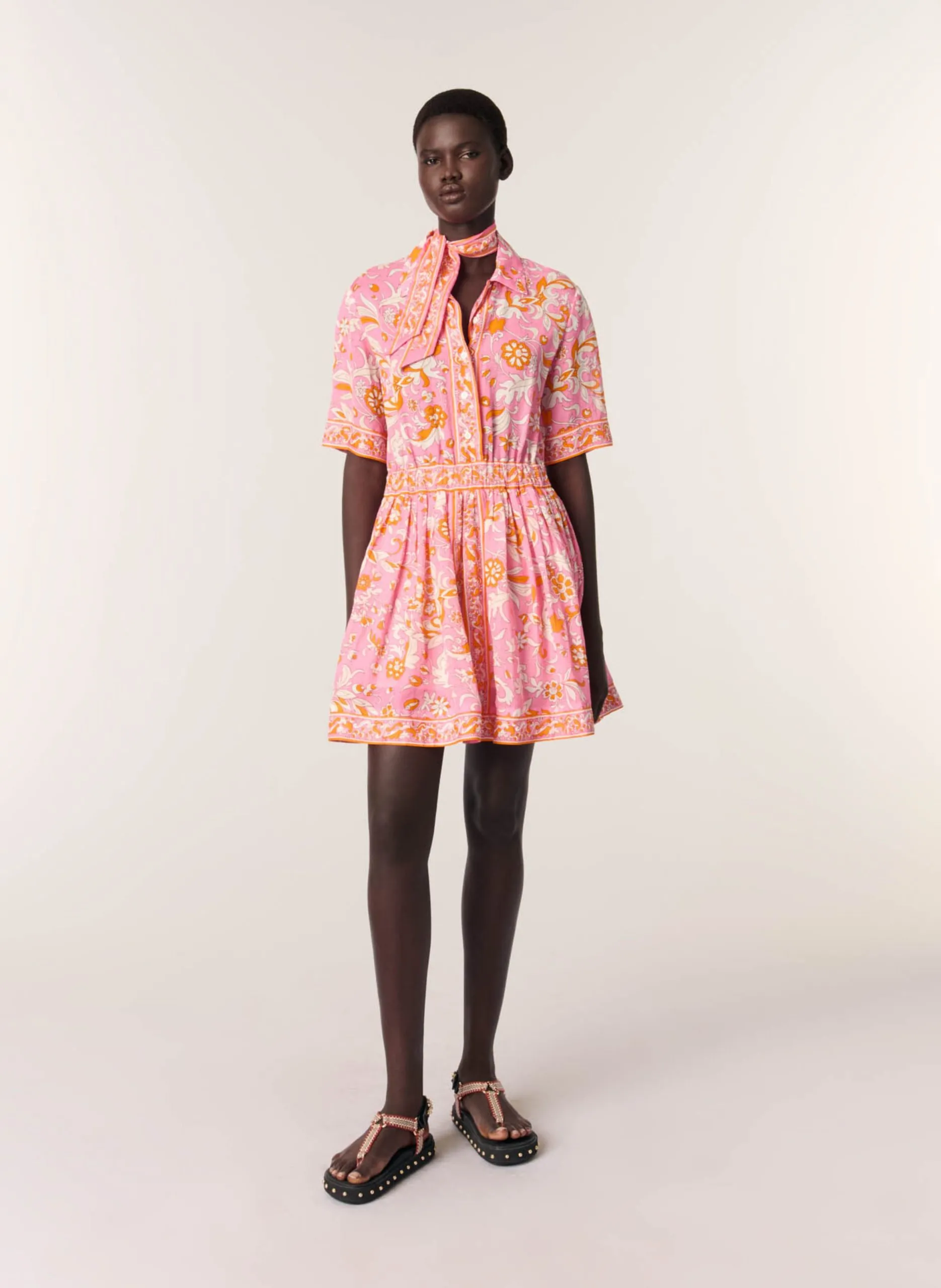 Robe cintrée courte Orange