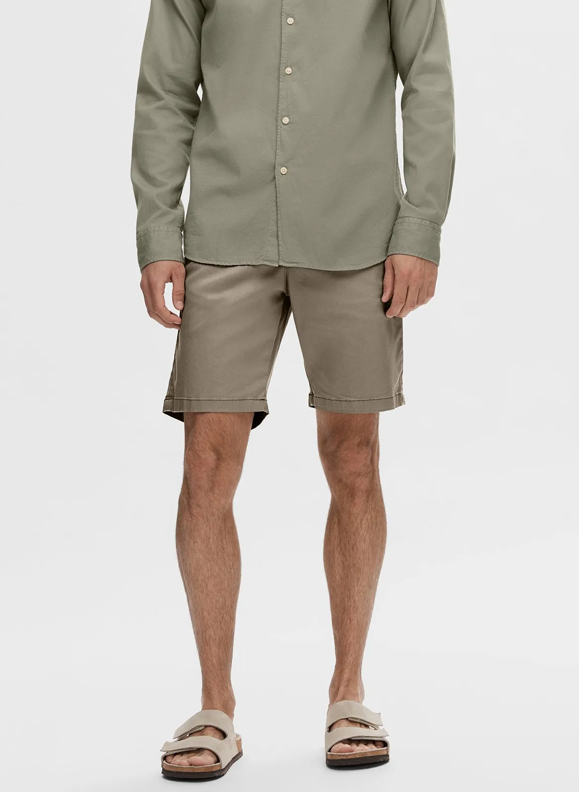 Short chino en coton bio mélangé Gris MILES