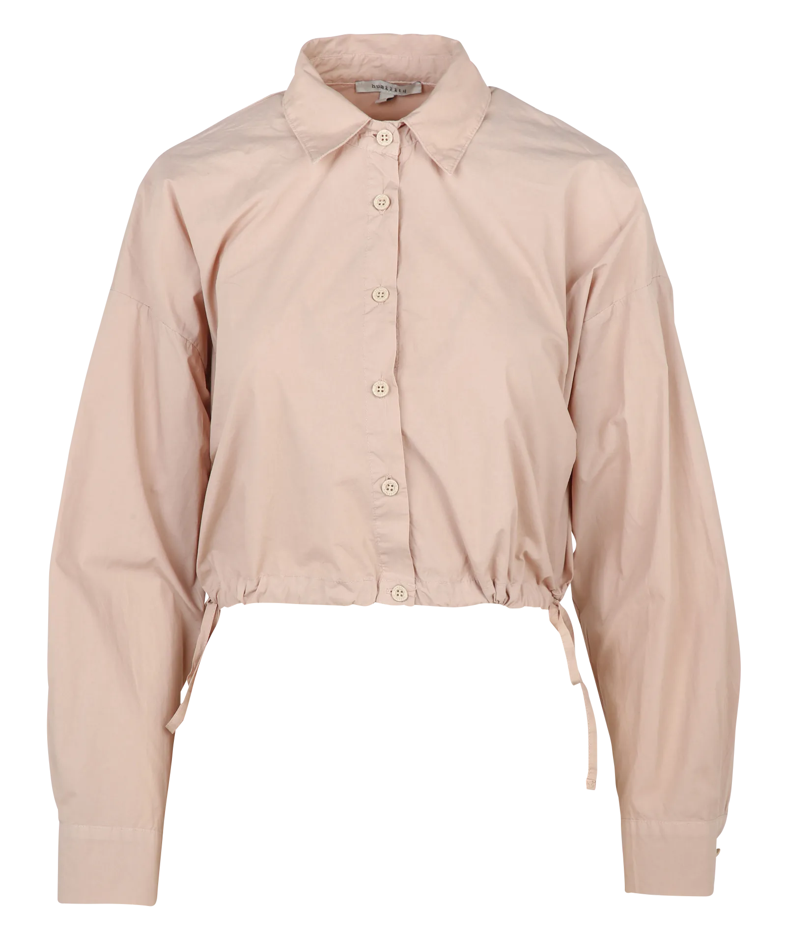 Chemise courte ajustable en coton Gris