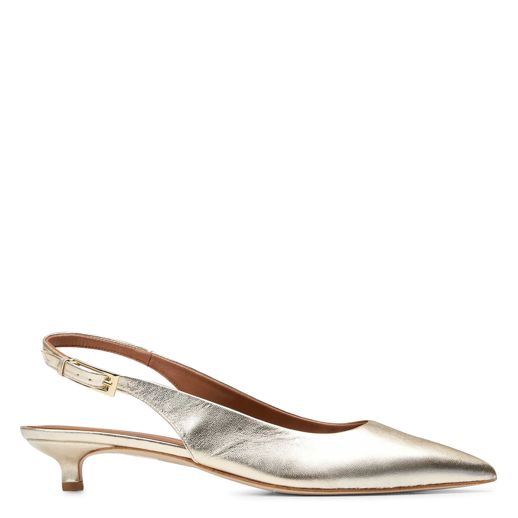 Slingbacks en cuir métallisé Doré ALLIUM