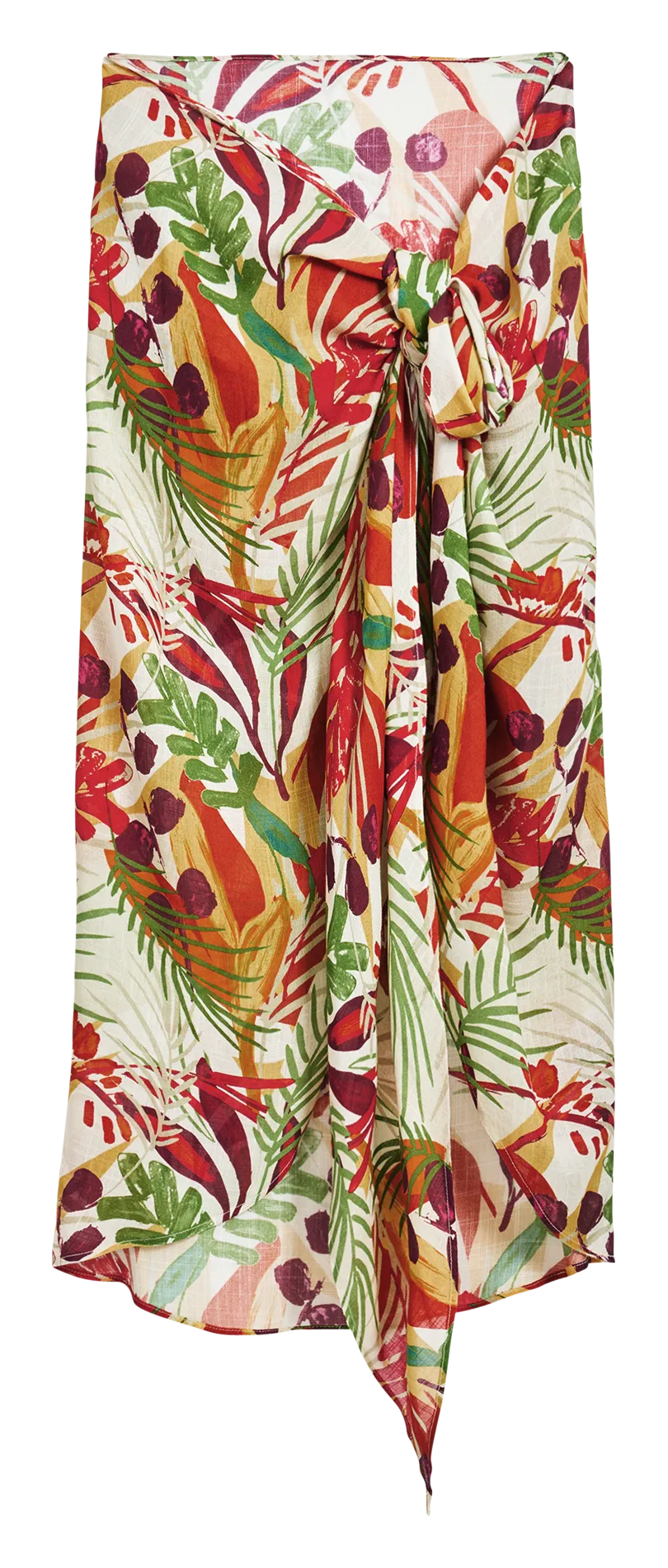 Jupe pareo à imprimé tropical Multicolore