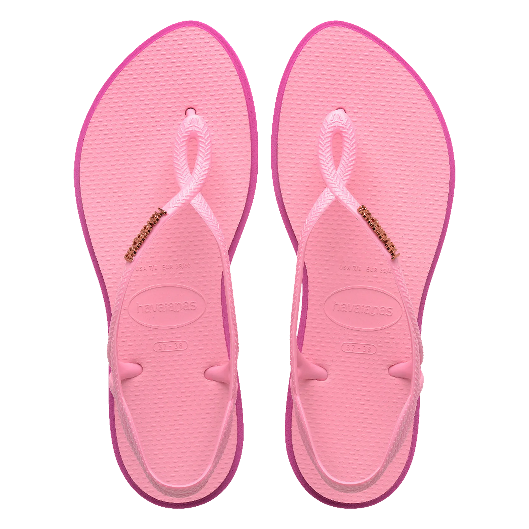 Sandales plates à brides Rose LUNA POINT