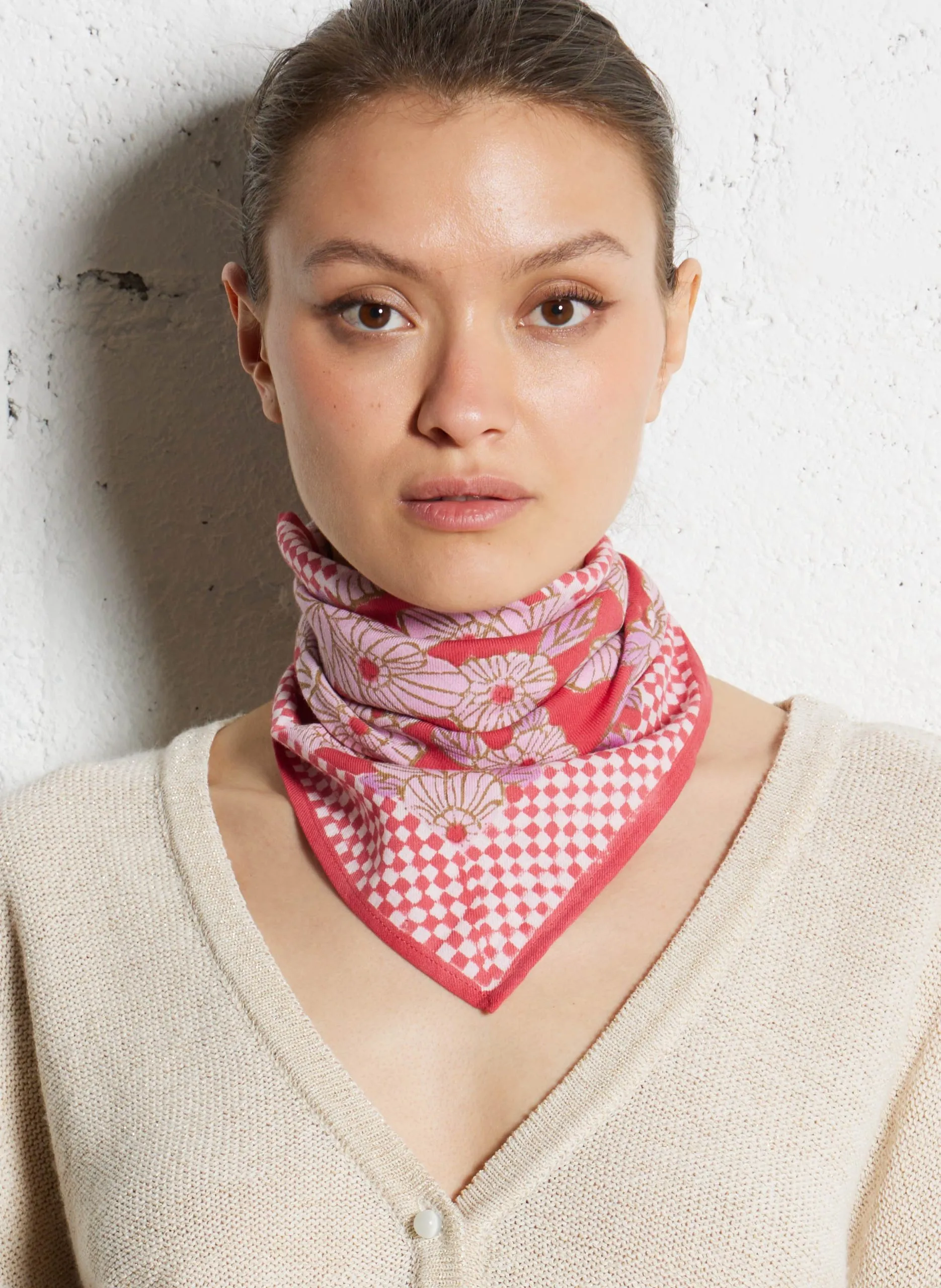 Foulard en coton Violet MANIKA