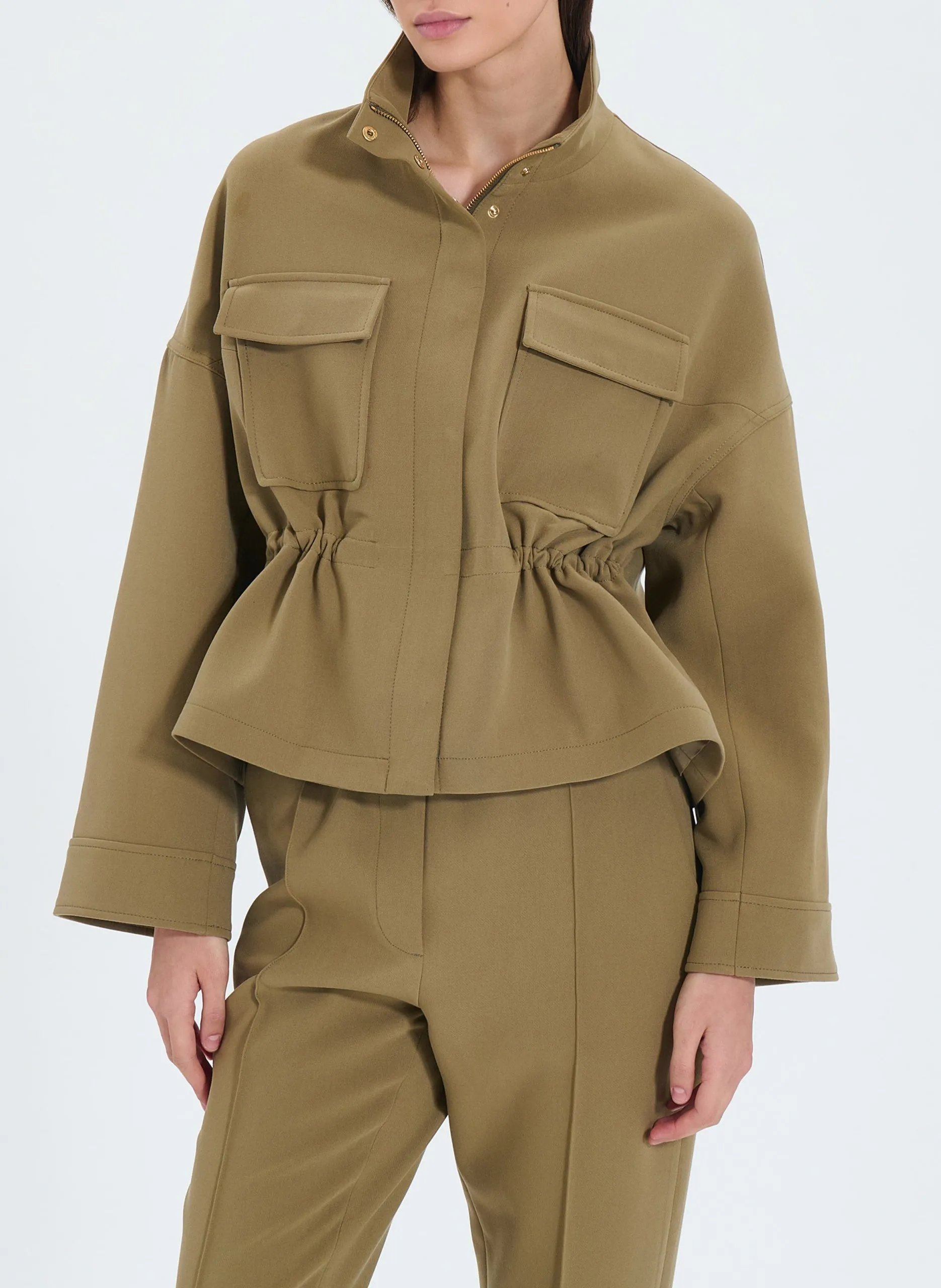 Veste col montant Kaki VAHITE