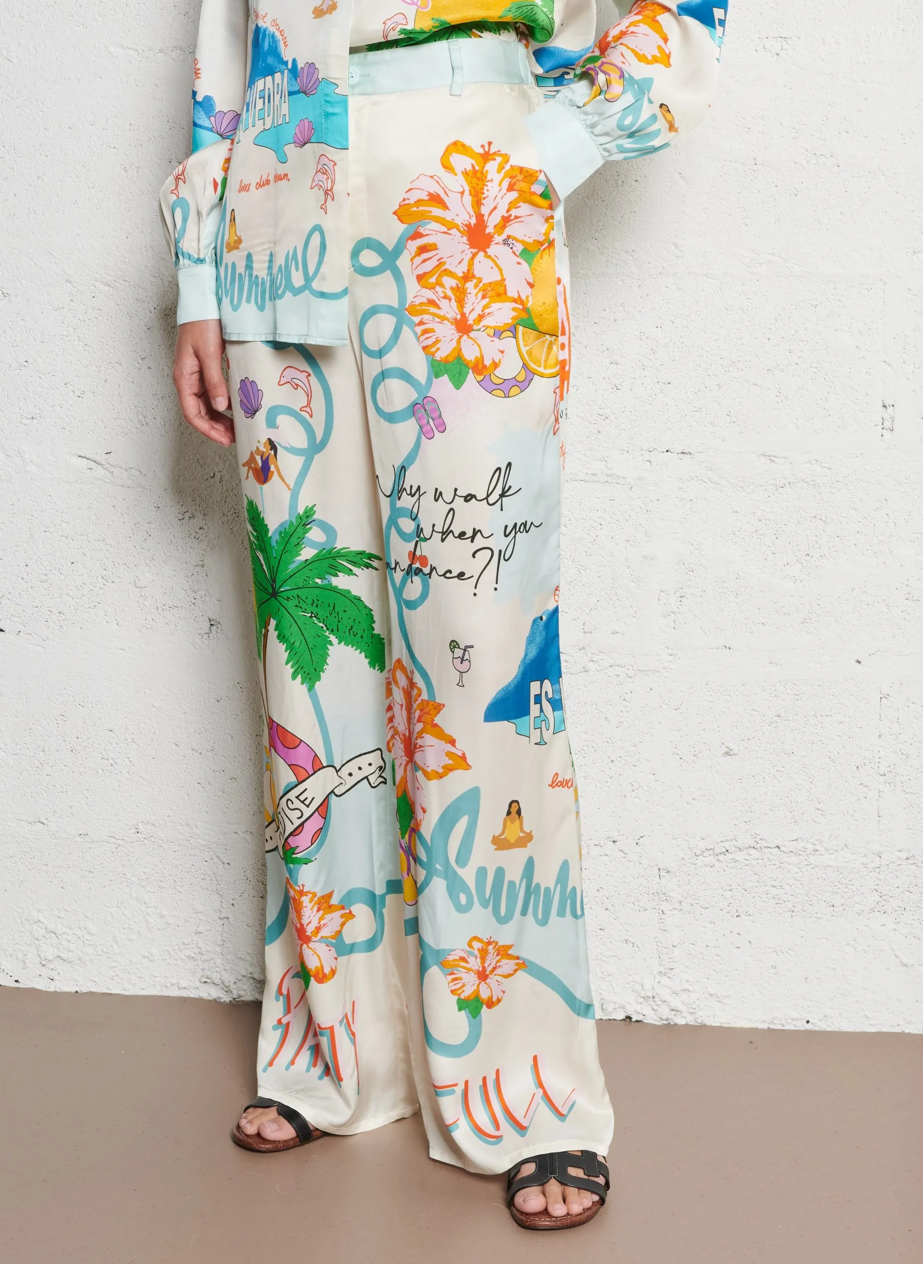 Pantalon large imprimé Multicolore PIERRE