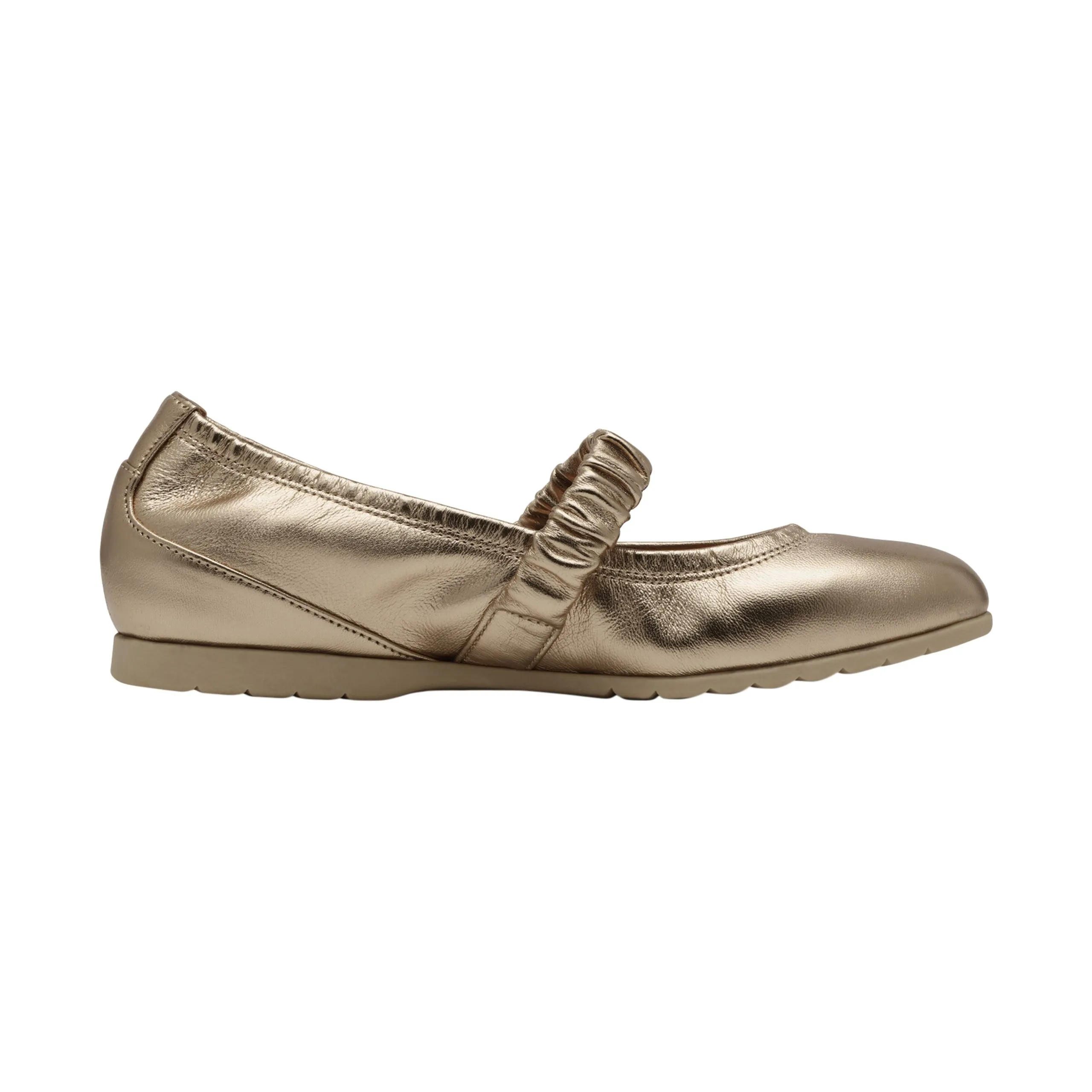Ballerine plate cuir Marron