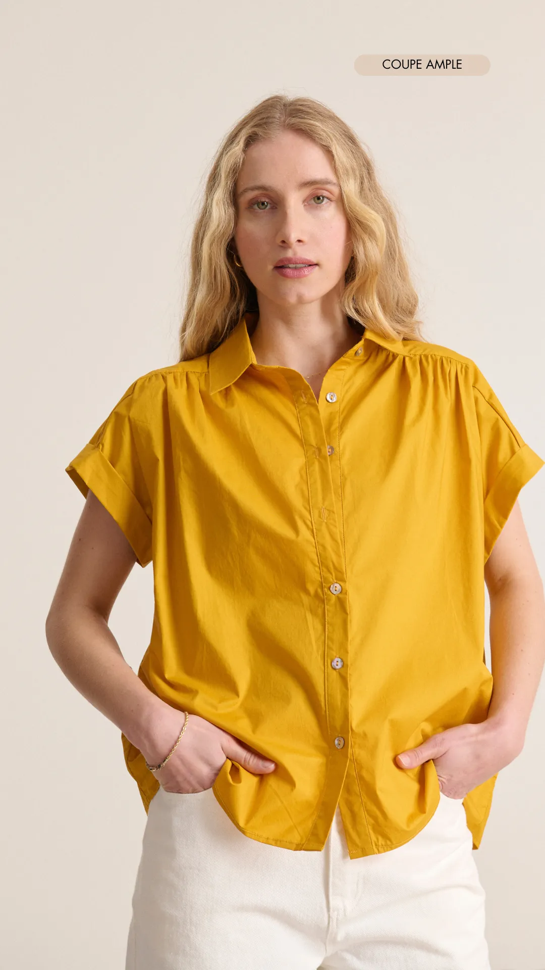 Chemise manches courtes Jaune LEVAIN