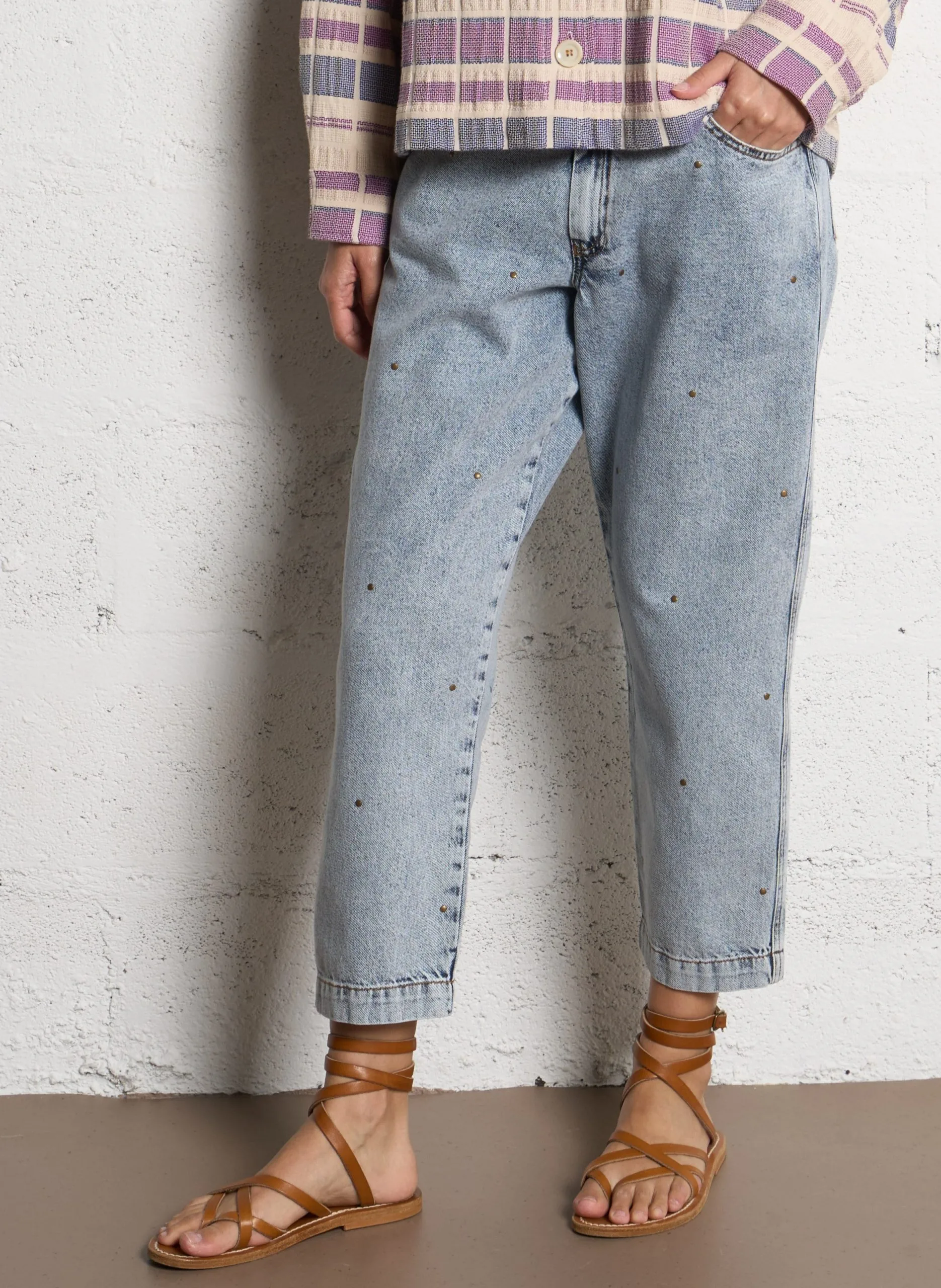 Jean large en coton Bleu TEDDY