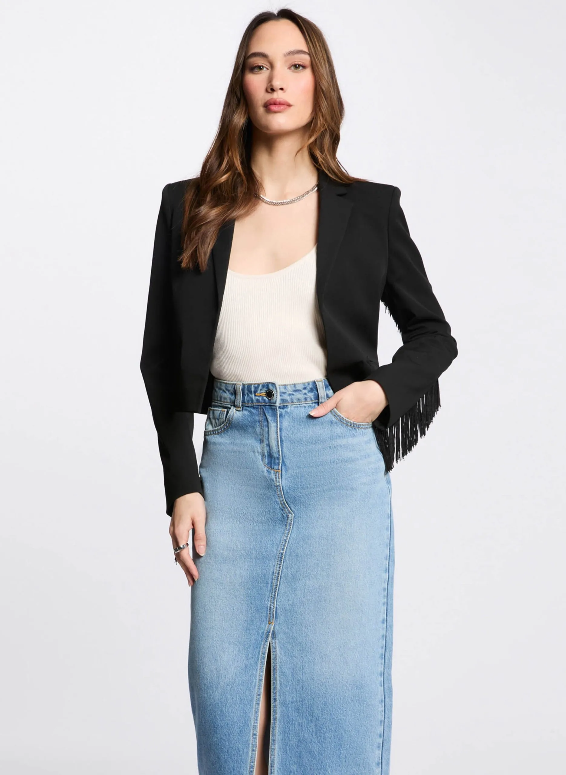 Veste col tailleur Noir 251-VELKA.F