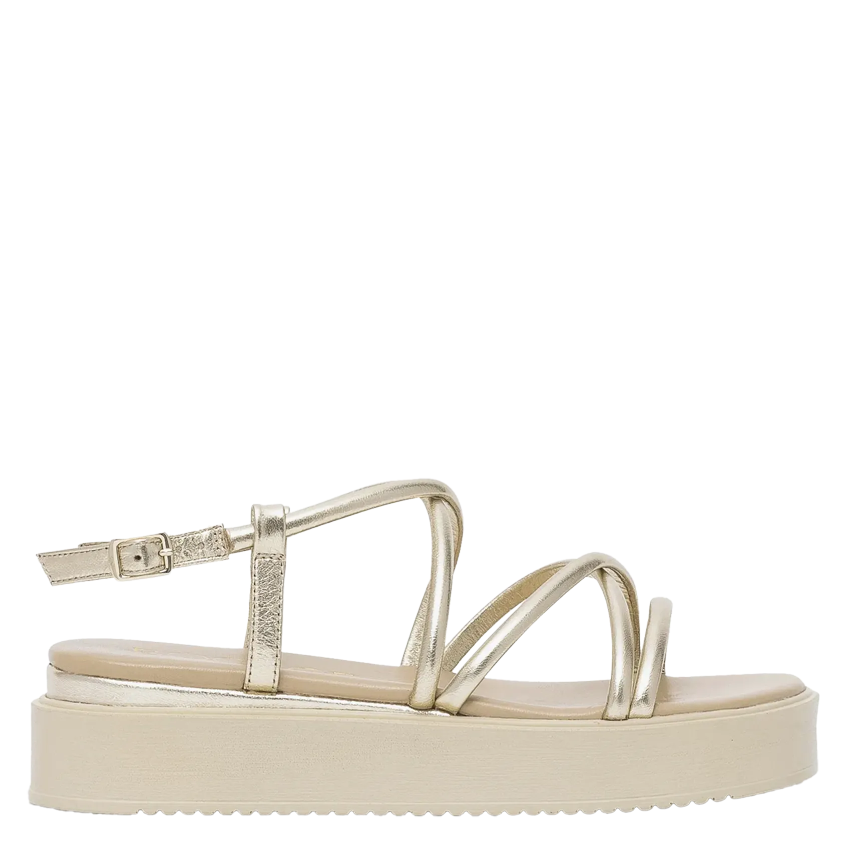 Sandales à plateforme en cuir Doré ROMMIE