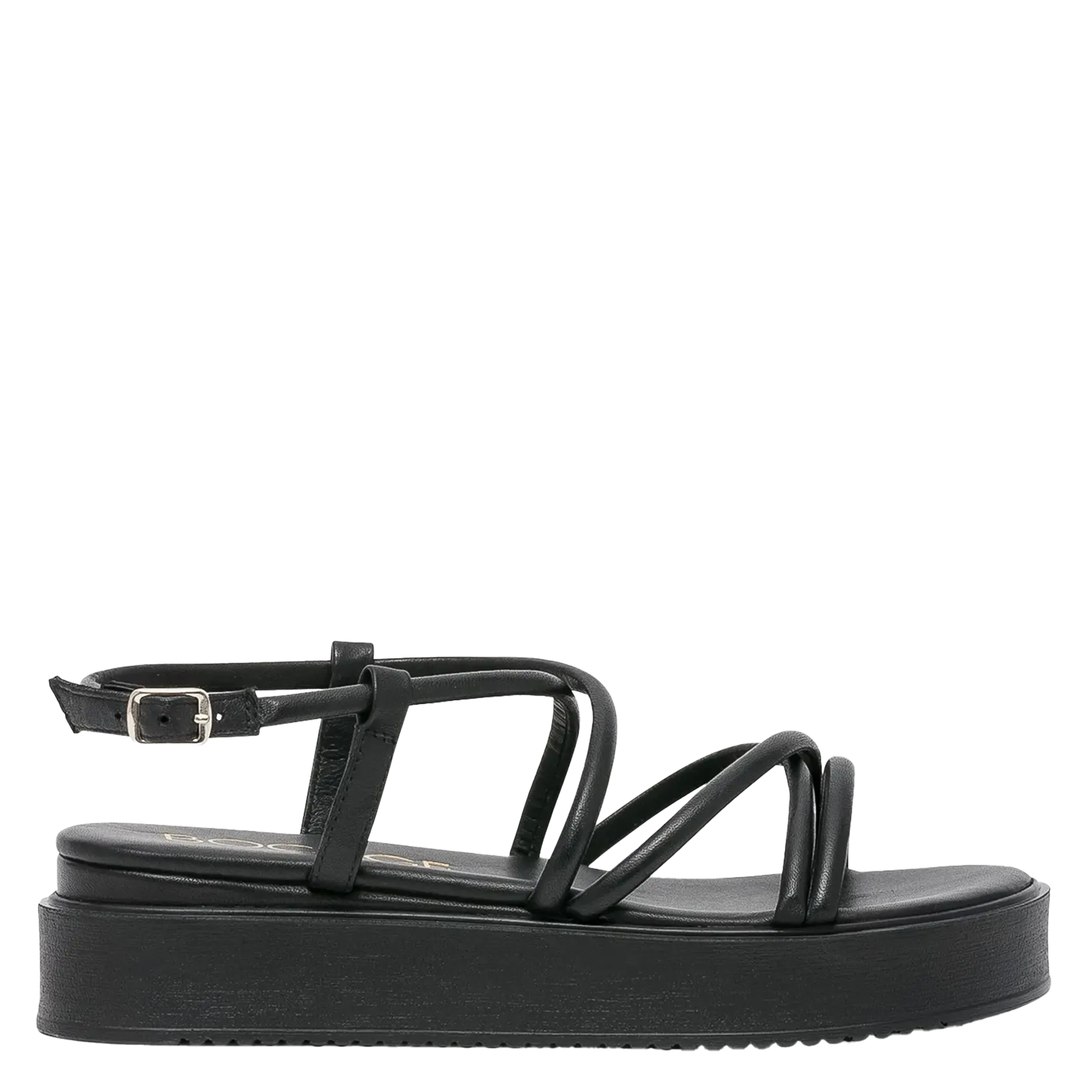 Sandales à plateforme en cuir Noir ROMMIE