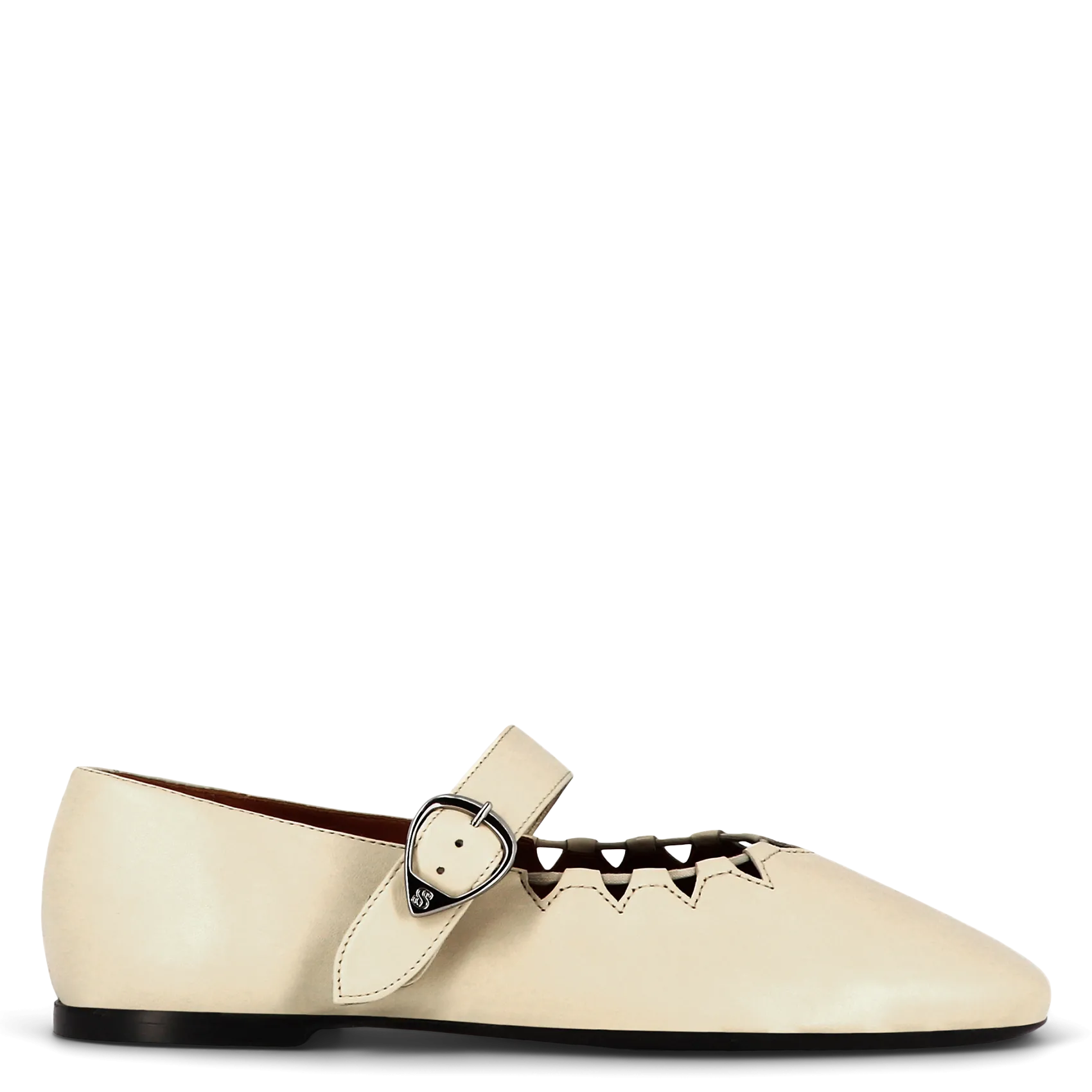Ballerines en cuir velours Blanc GINGER