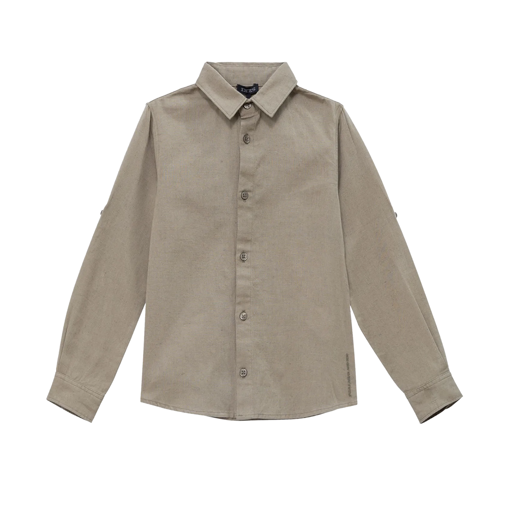 Chemise droite en coton mélangé Kaki
