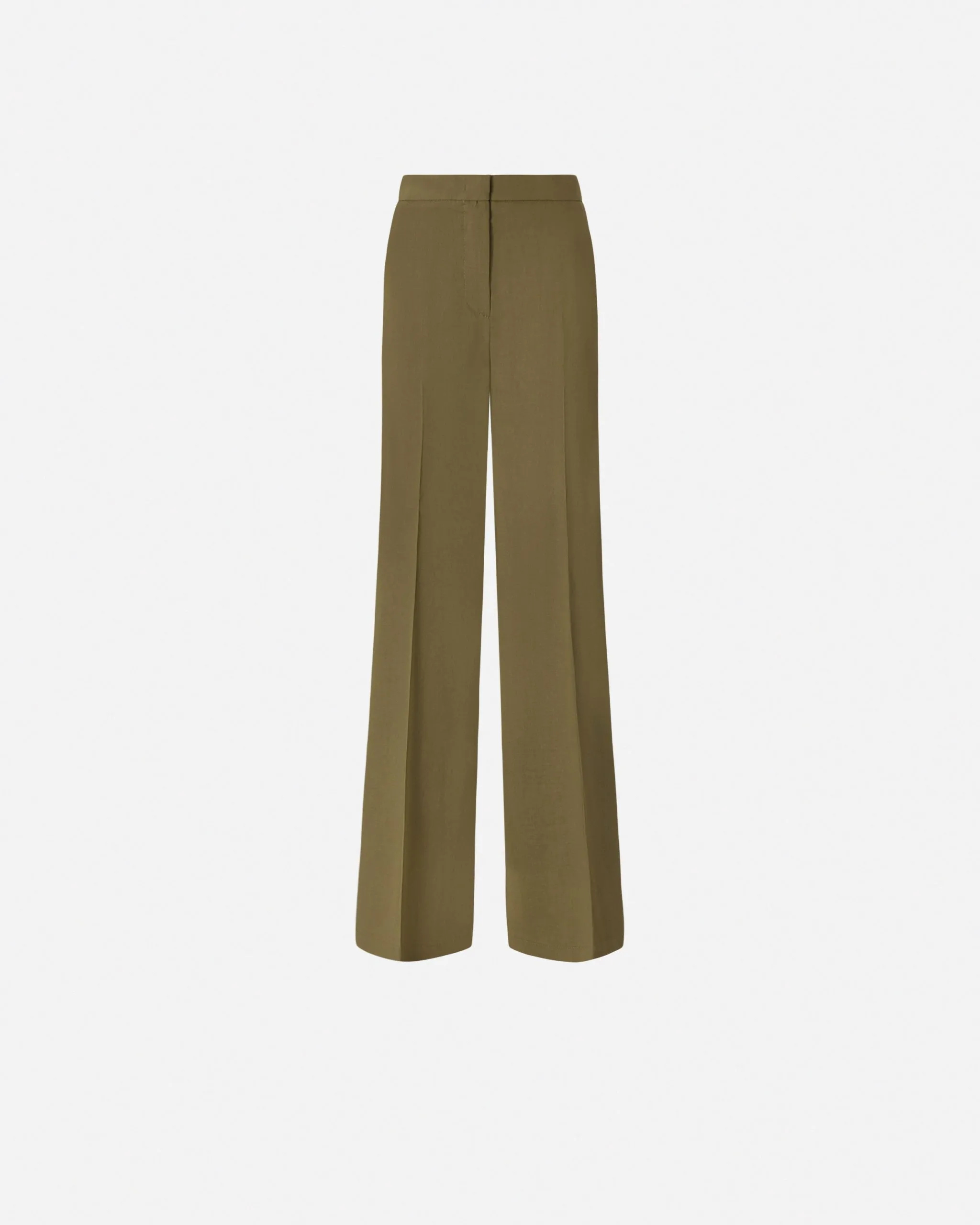 Pantalon plissé en lin stretch Vert