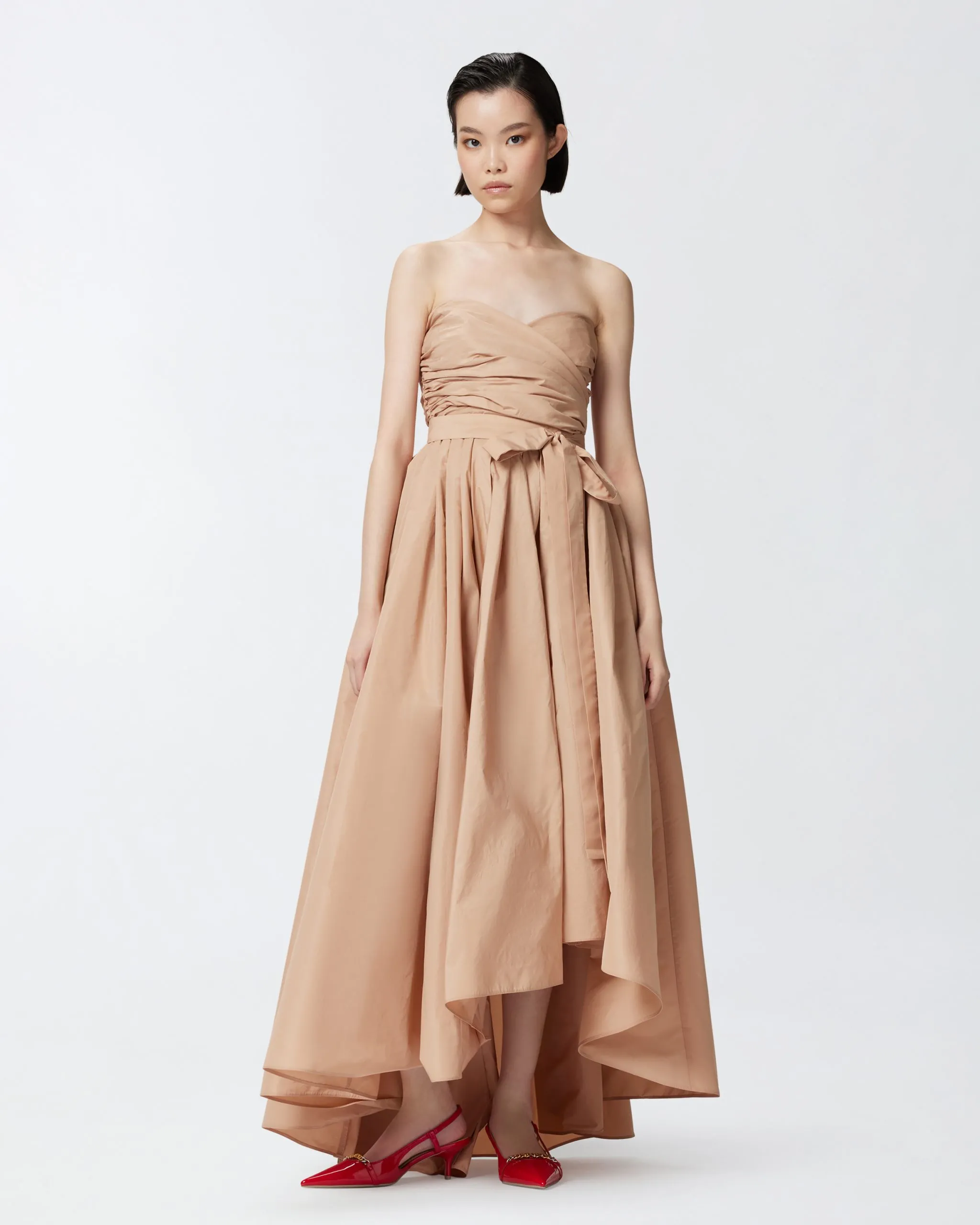 Robe de cérémonie à encolure cœur Rose