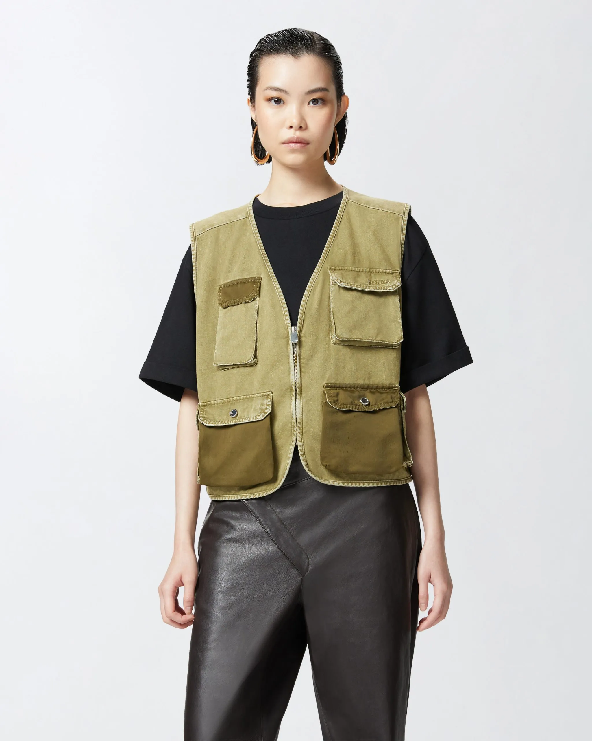 Gilet multipoche façon gilet de pêche Vert